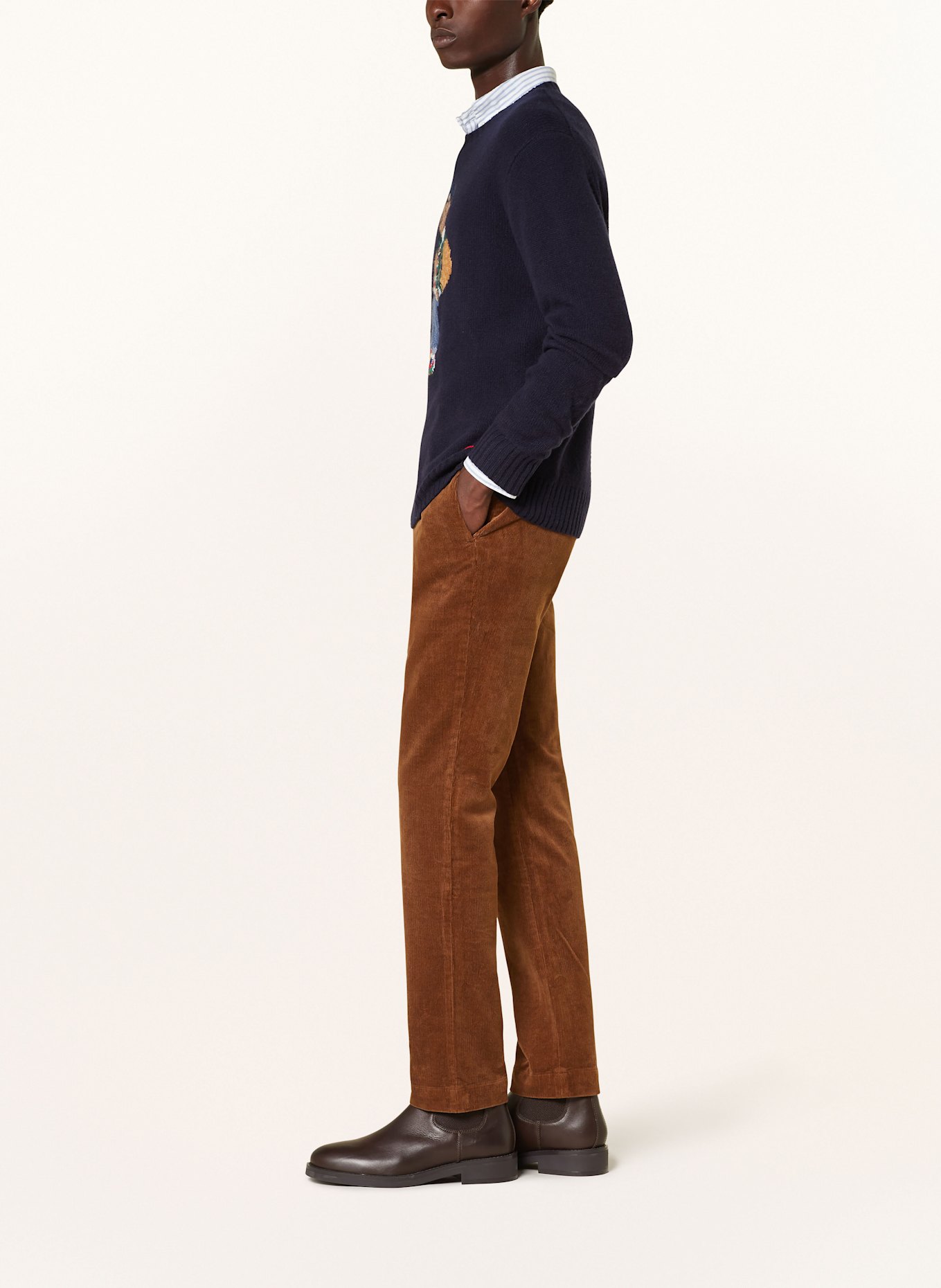 POLO RALPH LAUREN Corduroy trousers slim fit, Color: BROWN (Image 4)