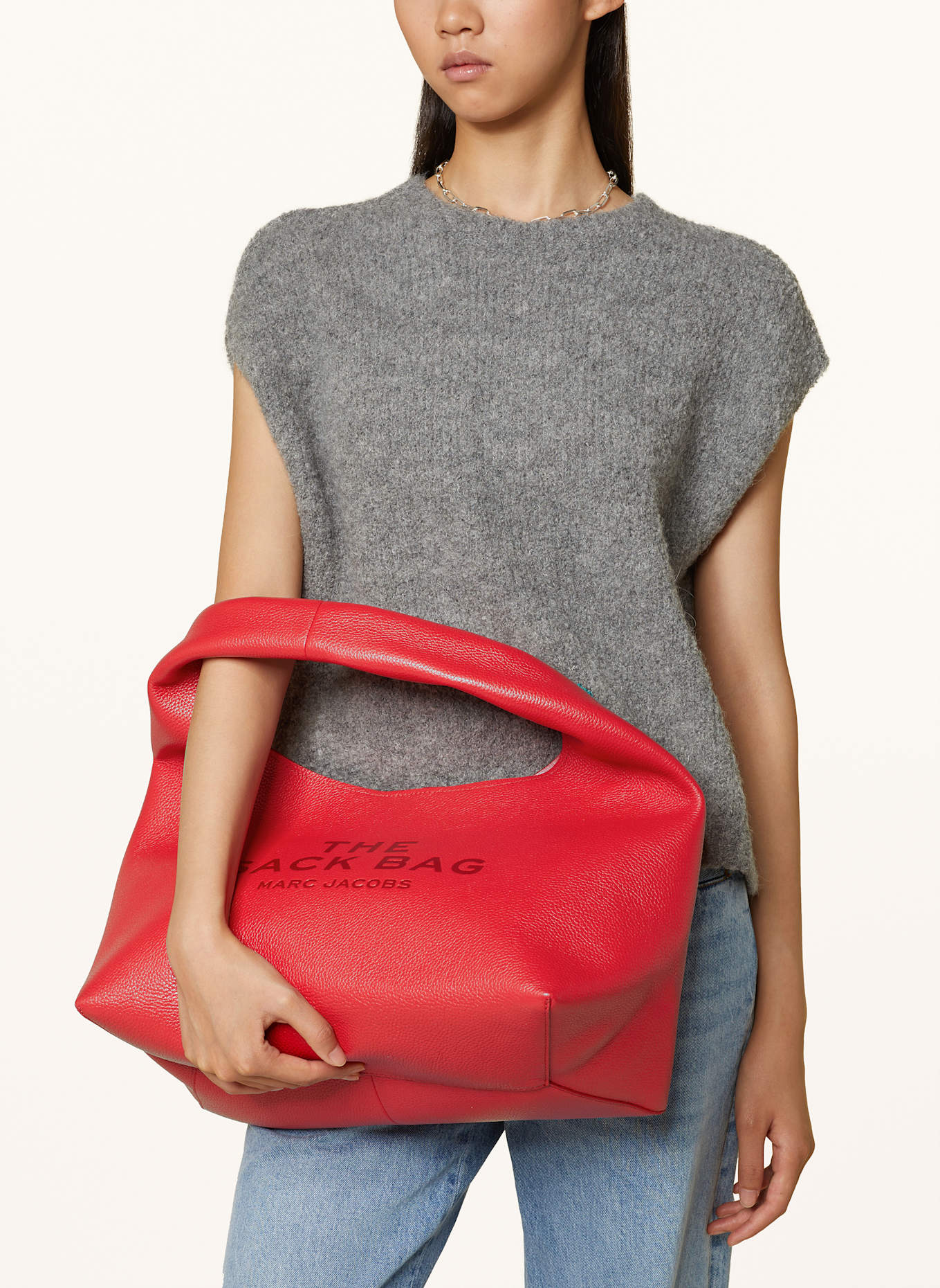 MARC JACOBS Torebka hobo THE SACK BAG, Kolor: CZERWONY (Obrazek 5)