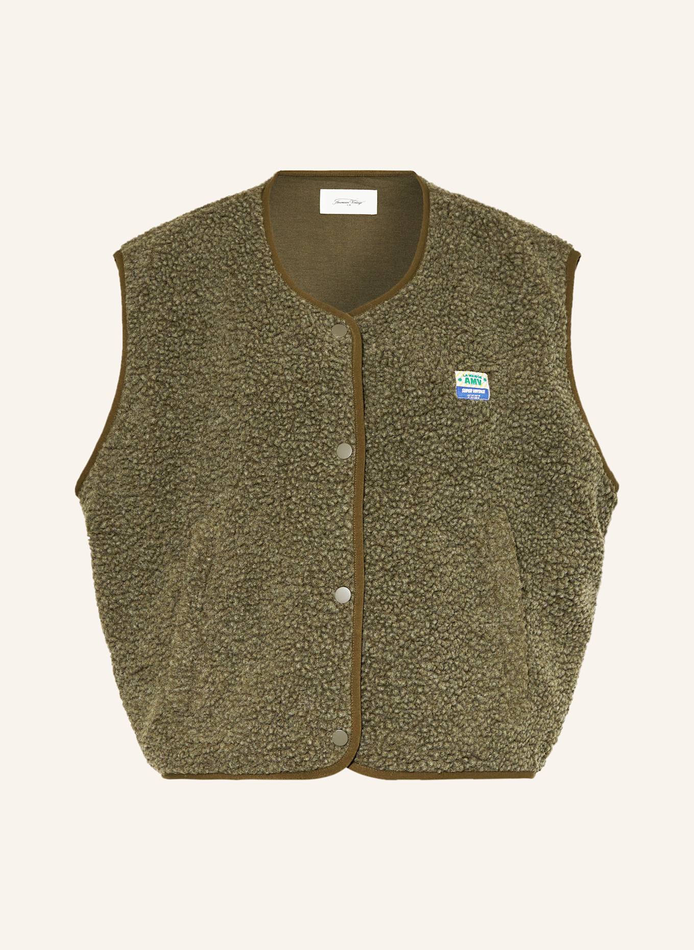 American Vintage Teddy vest, Color: OLIVE (Image 1)