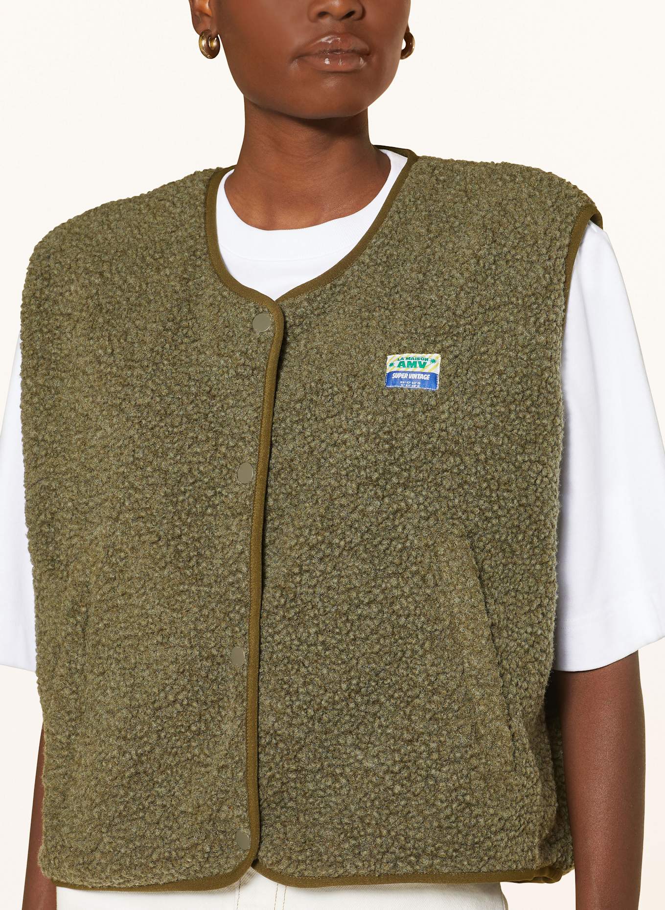 American Vintage Teddy vest, Color: OLIVE (Image 4)