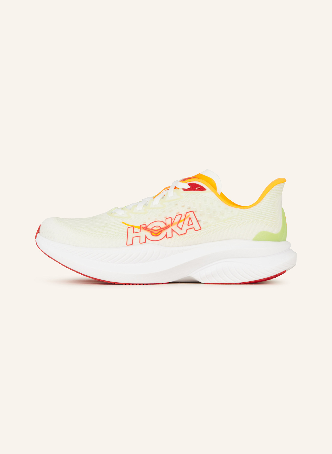 HOKA Running shoes MACH 6, Color: WHITE/ LIGHT YELLOW/ ORANGE (Image 4)