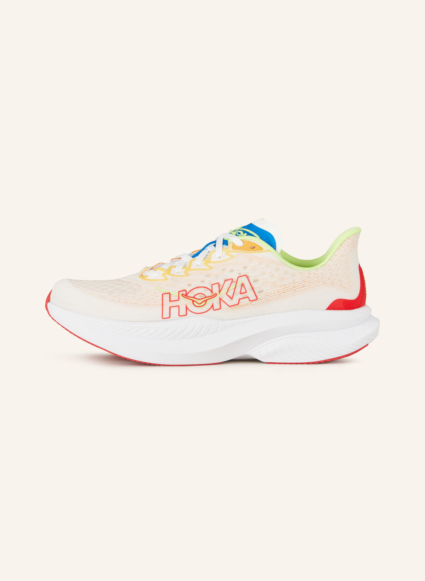 HOKA Running shoes MACH 6, Color: ORANGE/ WHITE/ NEON YELLOW (Image 4)