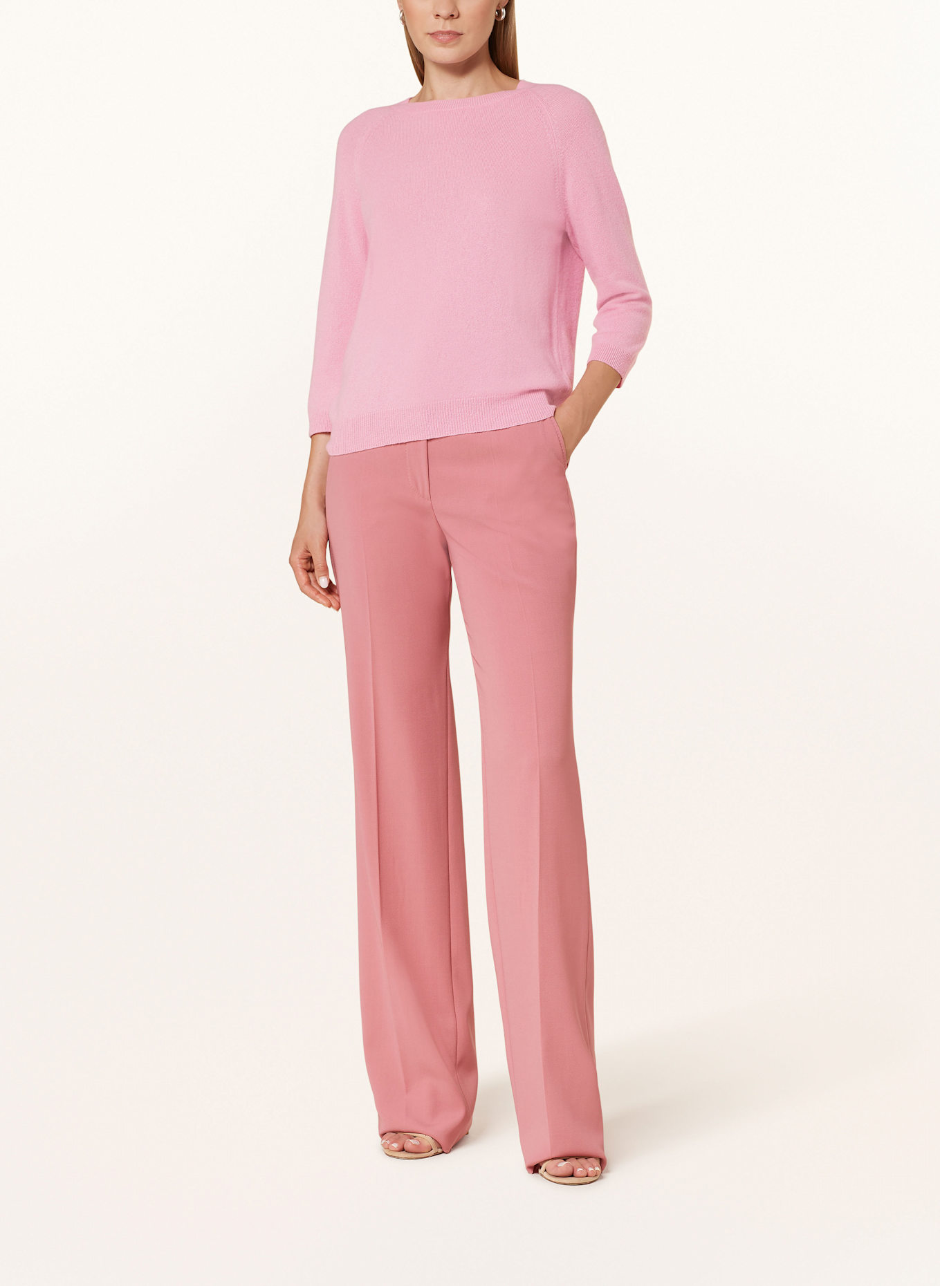 lilienfels Kasjmier trui met 3/4 mouwen: ROZE