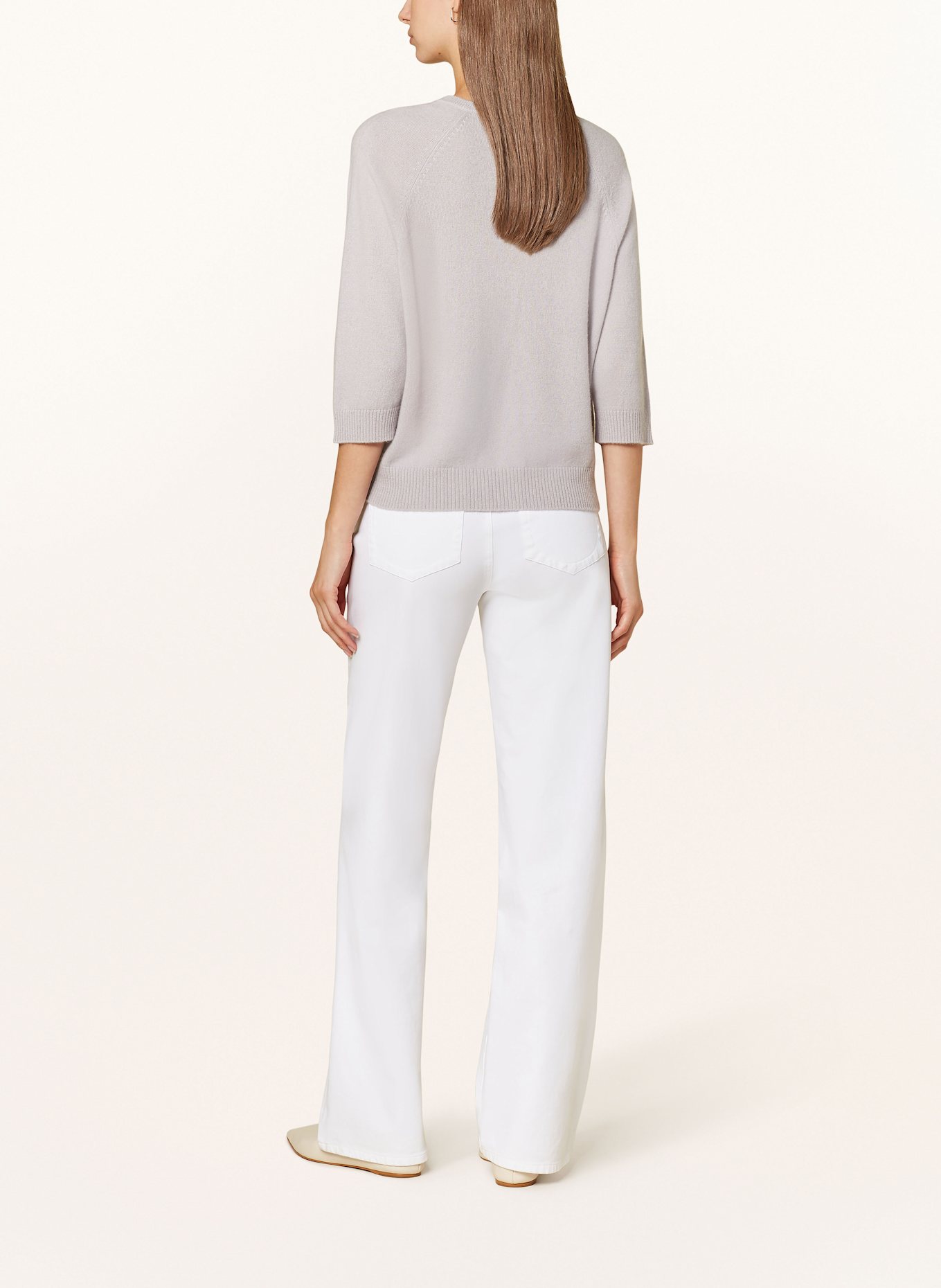 lilienfels Cardigan en cachemire à manches 3/4: GRIS CLAIR