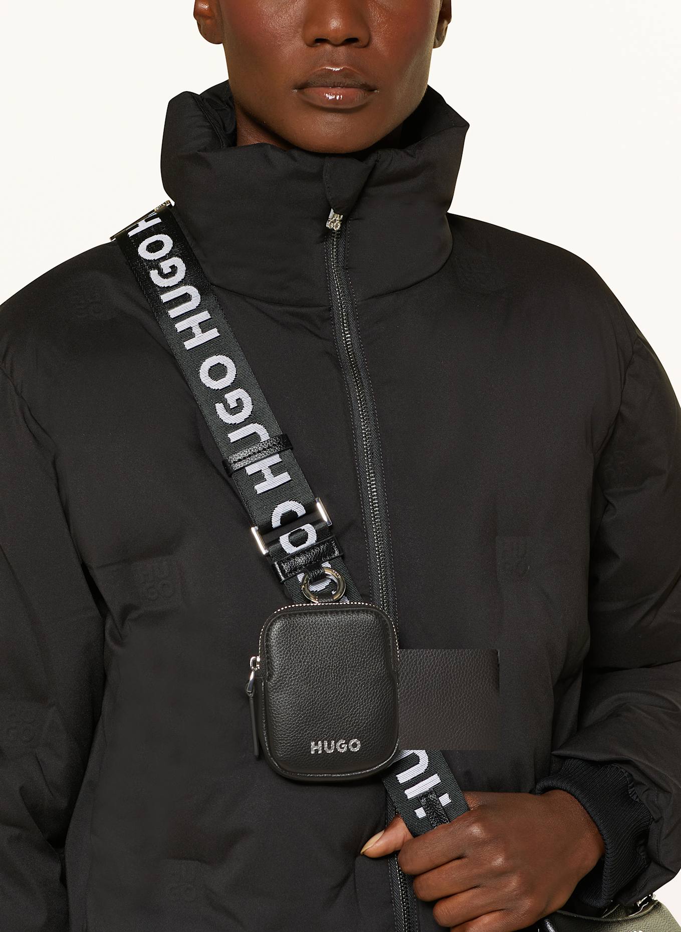 HUGO Crossbody bag BEL MULTI with pouch and coin case: BLACK