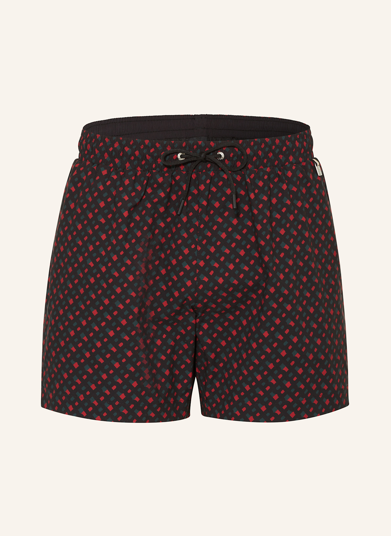 BOSS Swim shorts MANU, Color: BLACK/ DARK RED/ DARK GREEN (Image 1)