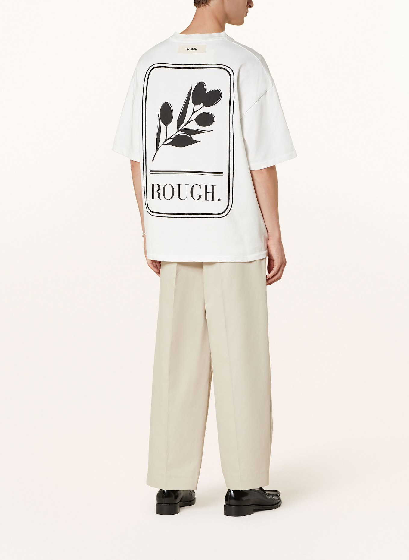 rough. Oversized shirt, Color: WHITE (Image 2)