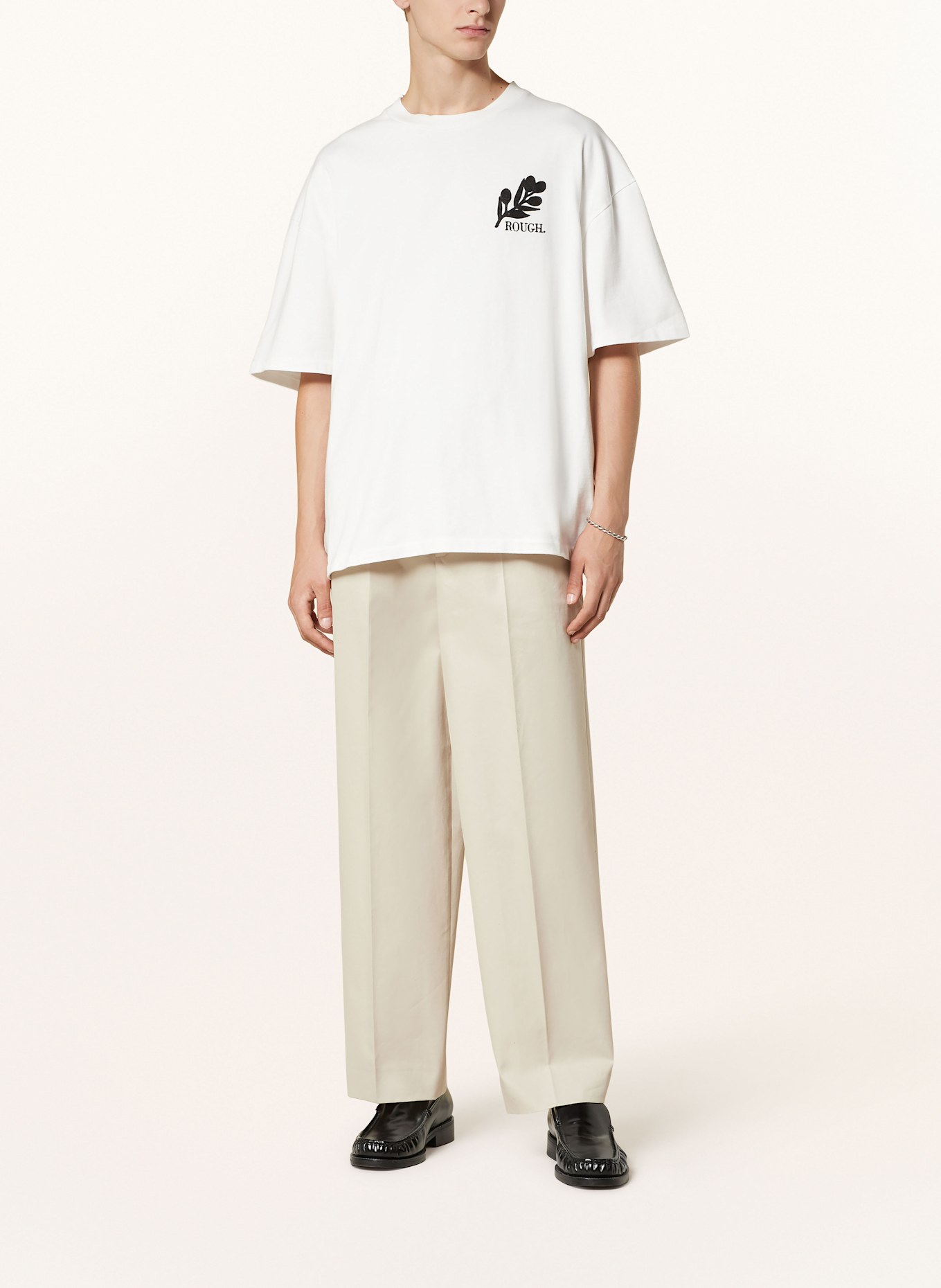 rough. Oversized shirt, Color: WHITE (Image 3)