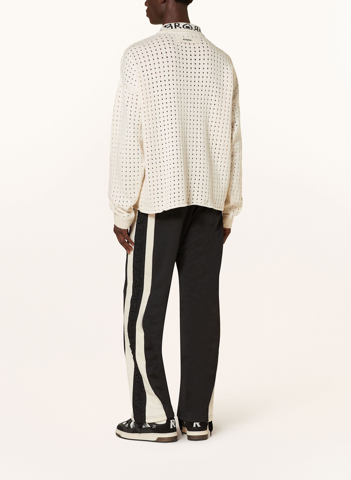 rough. Strick-Poloshirt: CREME