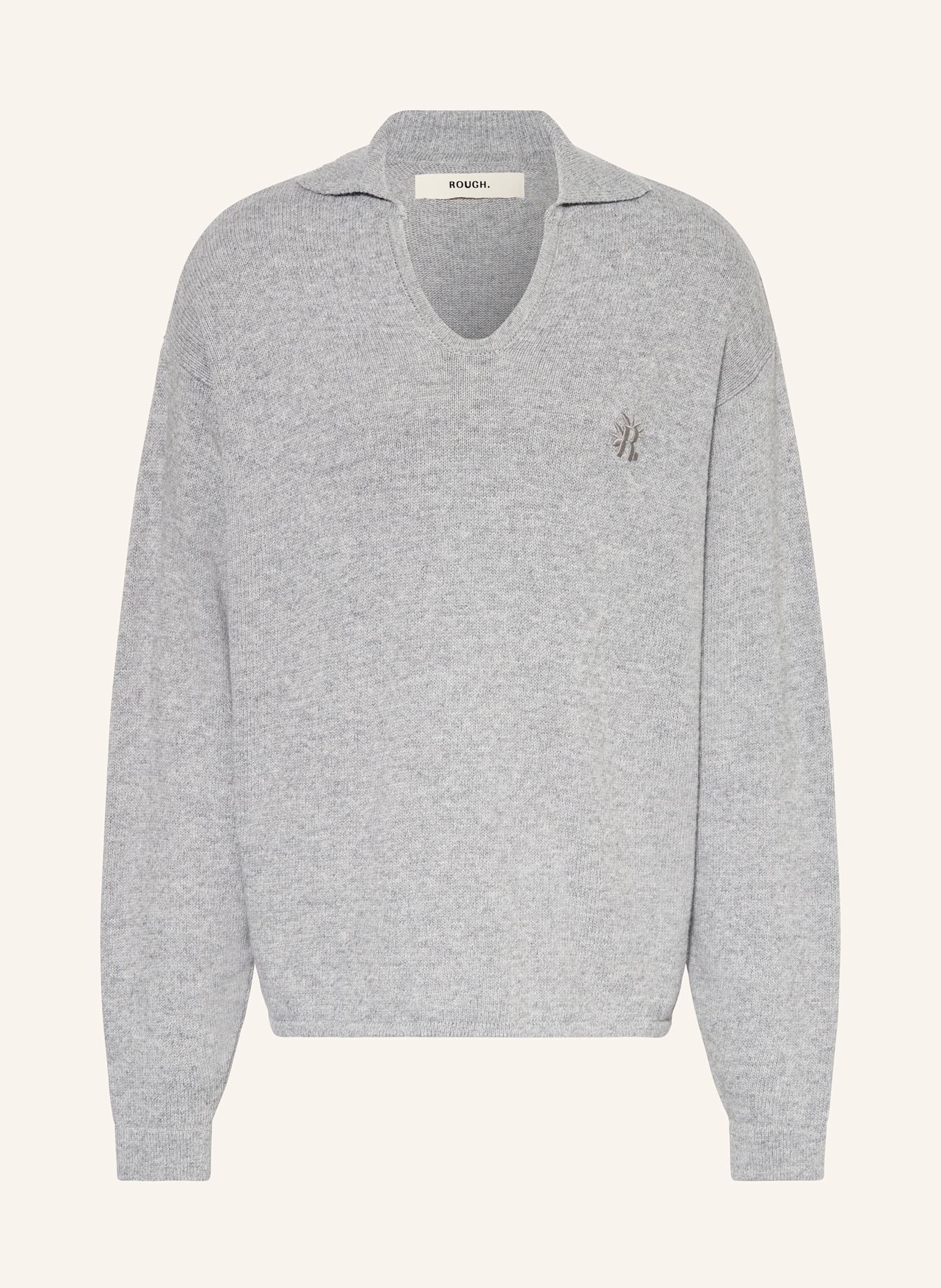 rough. Úpletová polokošile: ŠEDÁ