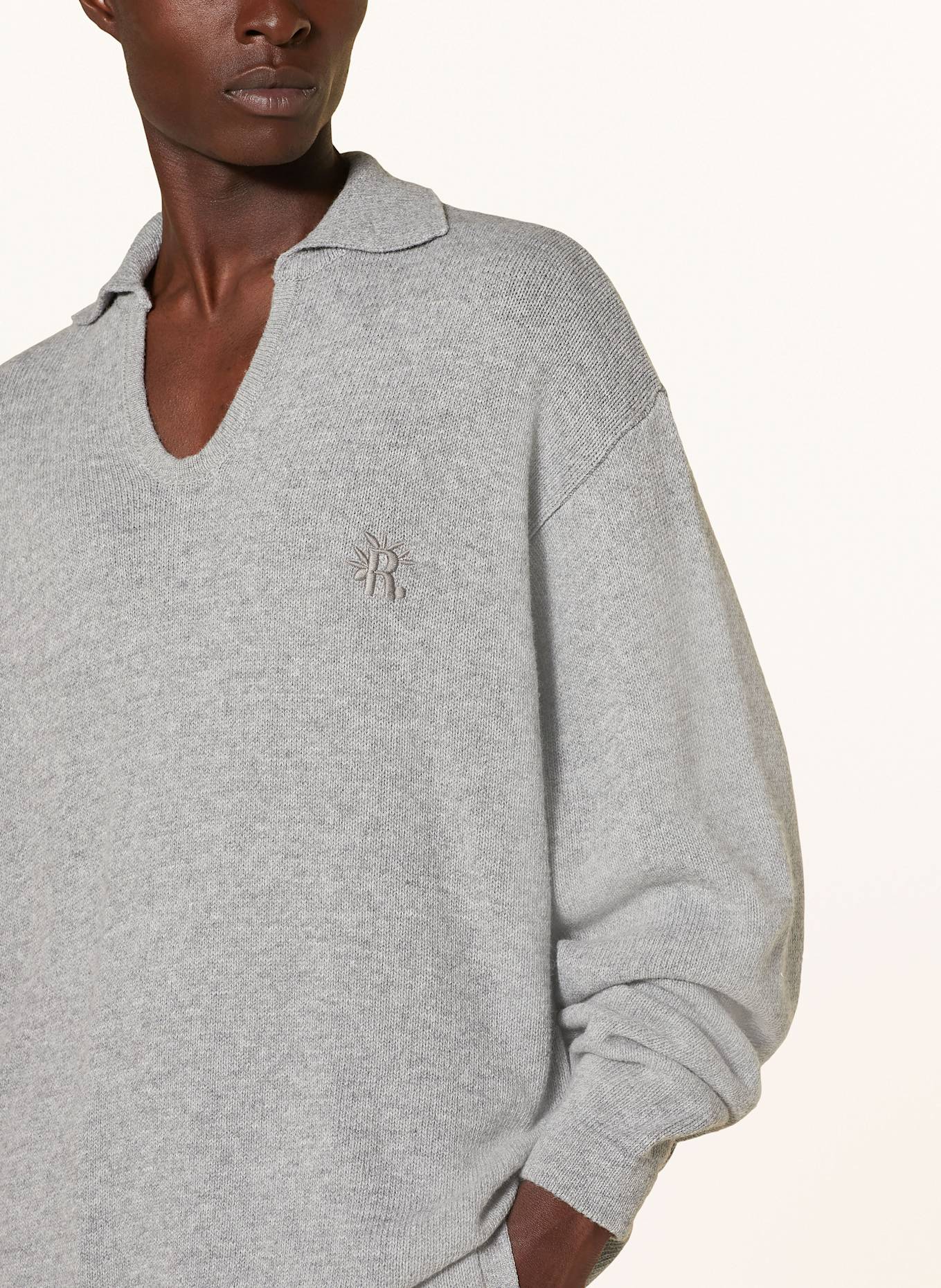 rough. Úpletová polokošile: ŠEDÁ