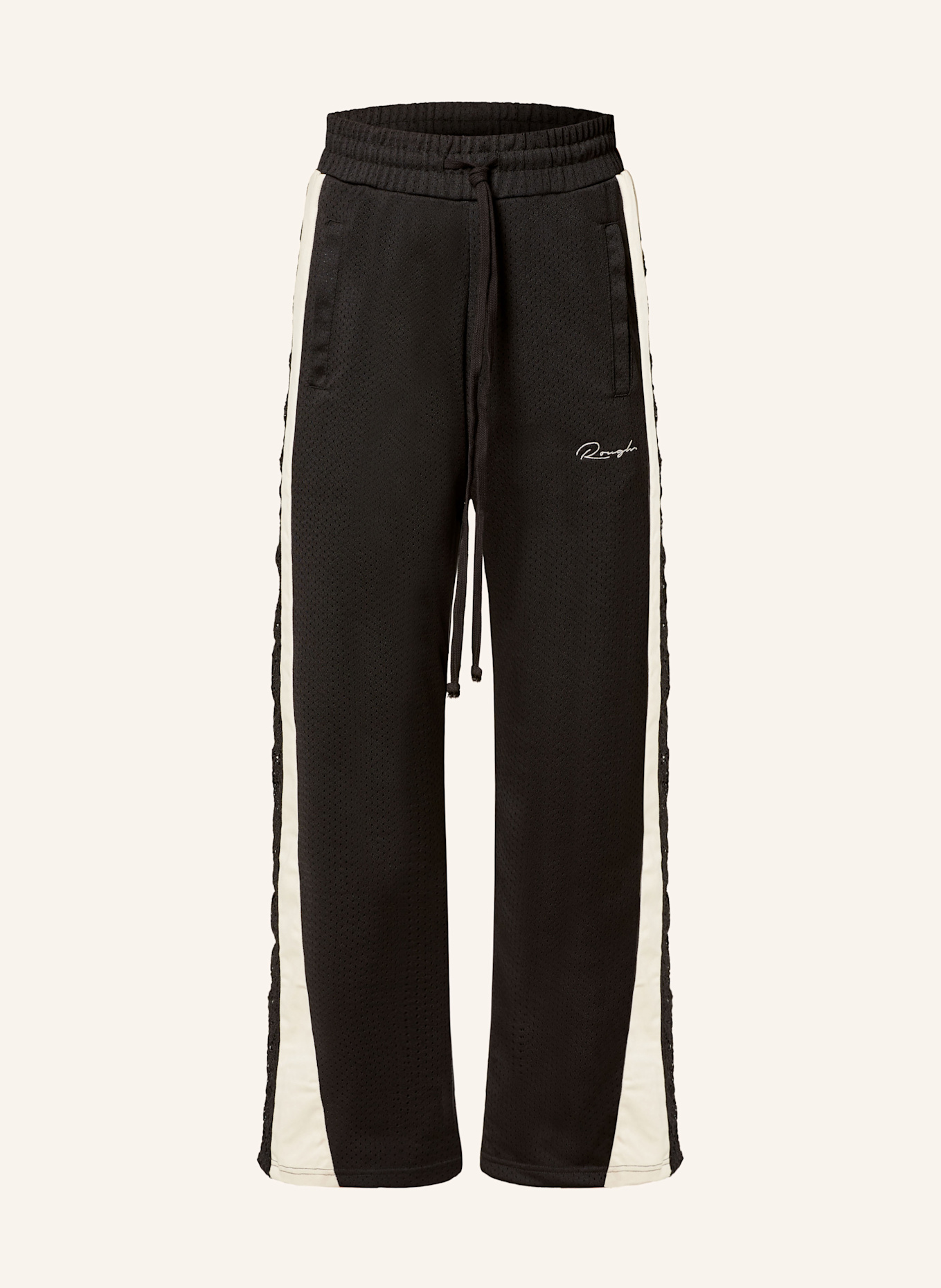 rough. Track Pants CREST mit Galonstreifen und Spitze, Farbe: SCHWARZ (Bild 1)