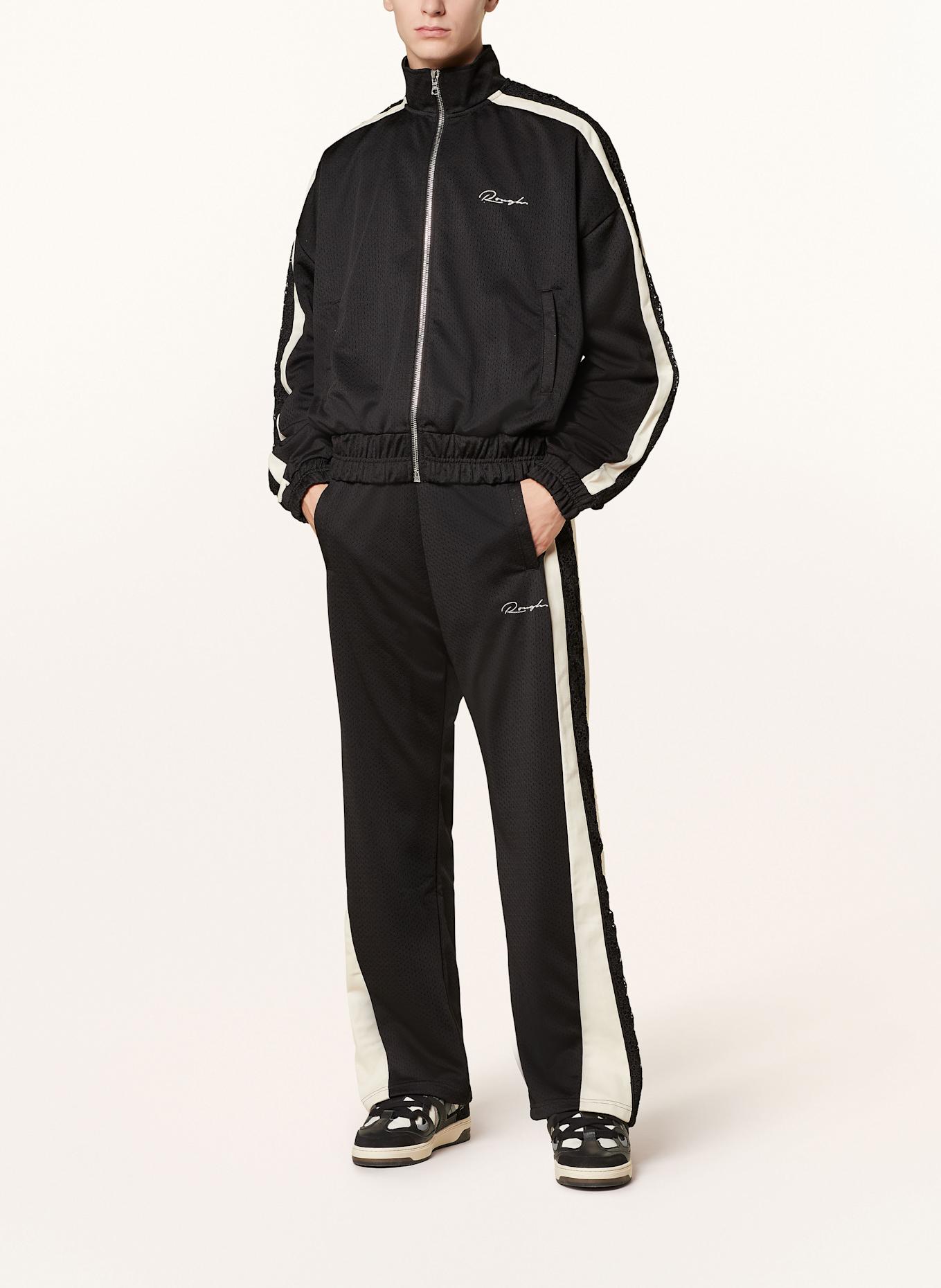 rough. Track Pants CREST mit Galonstreifen und Spitze, Farbe: SCHWARZ (Bild 2)