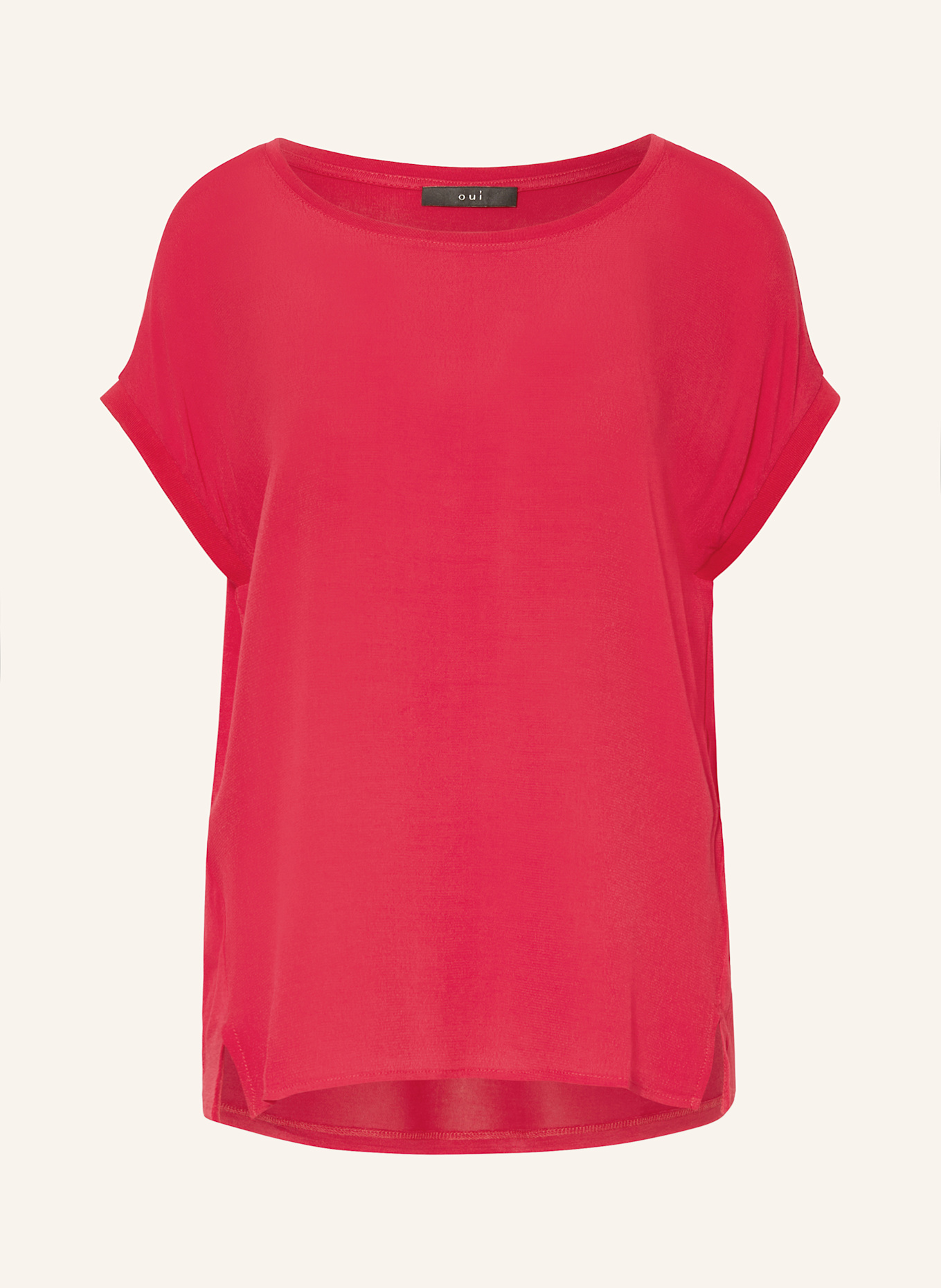 oui Blusenshirt im Materialmix, Farbe: PINK (Bild 1)