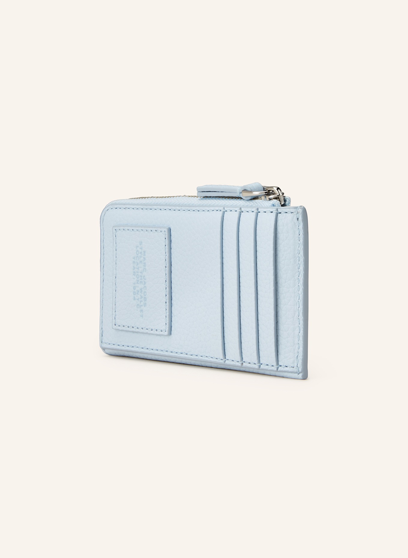 MARC JACOBS Geldbörse THE LEATHER TOP ZIP MULTI WALLET in hellblau