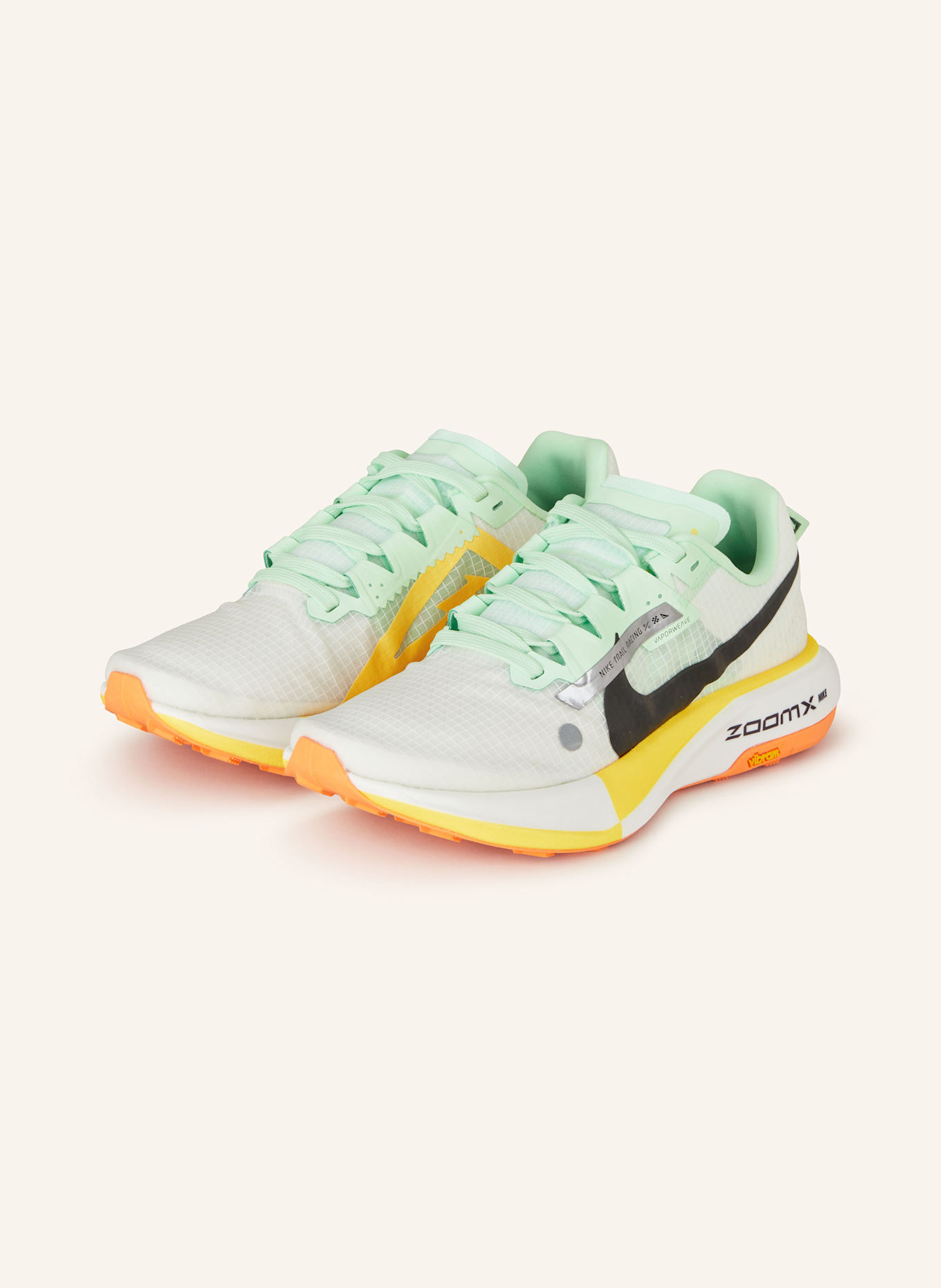 Nike Trail running shoes ULTRAFLY, Color: CREAM/ MINT/ YELLOW (Image 1)