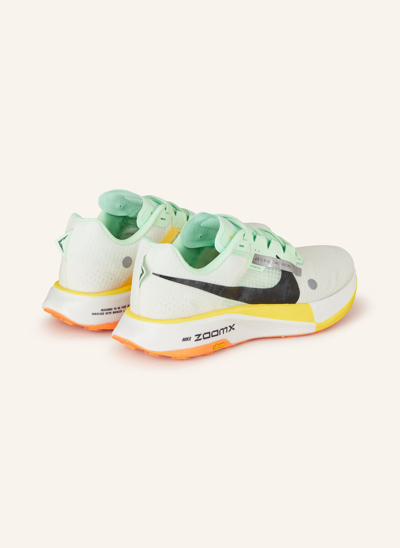 Nike Trail running shoes ULTRAFLY, Color: CREAM/ MINT/ YELLOW (Image 2)