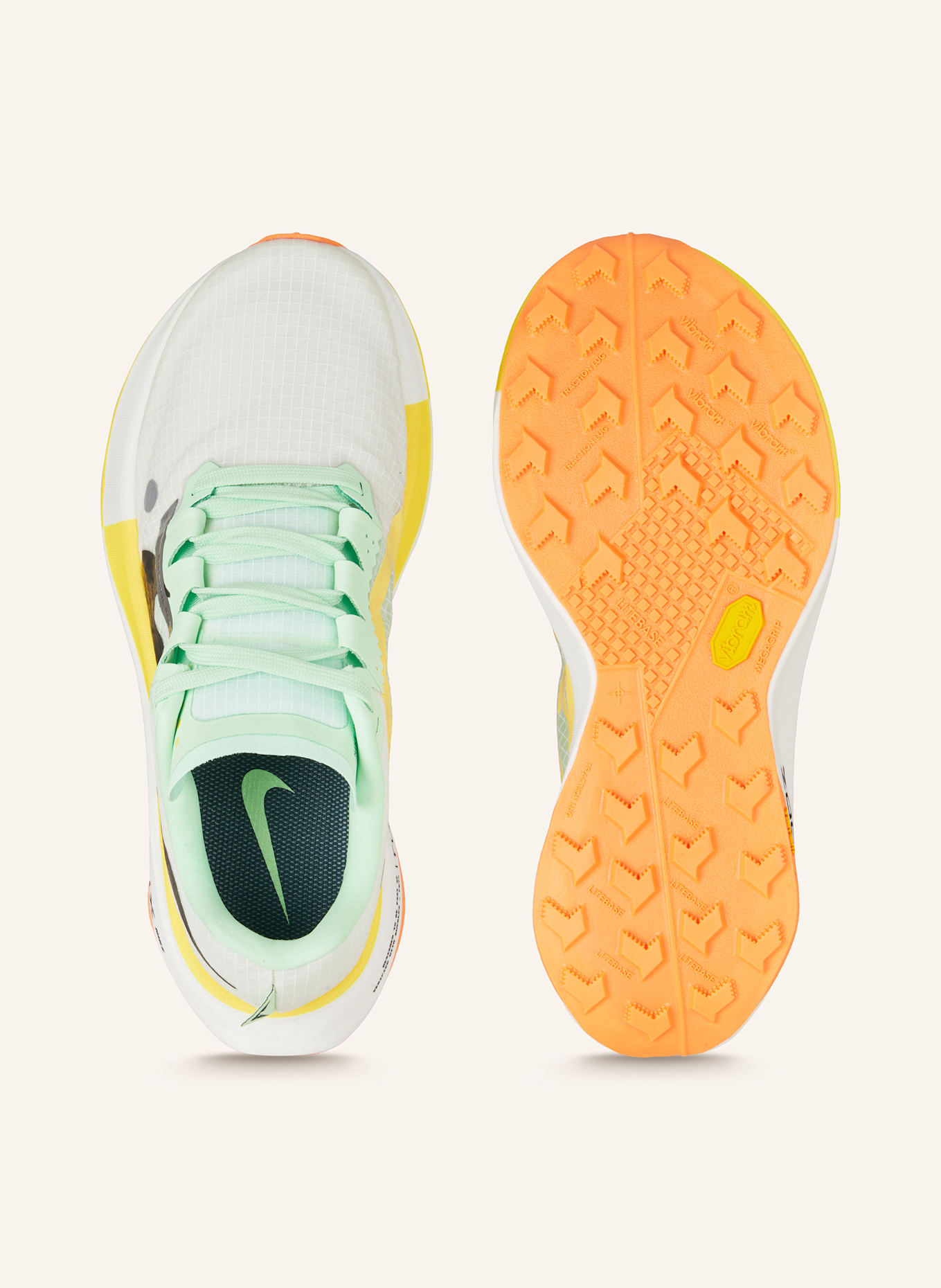 Nike Trailrunning-Schuhe ULTRAFLY, Farbe: CREME/ MINT/ GELB (Bild 5)