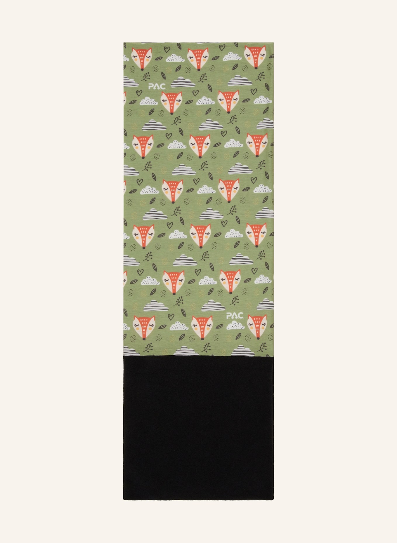 P.A.C. Chusta wielofunkcyjna RECYCLED FLEECE: CZARNY/ JASNOZIELONY/ POMARAŃCZOWY