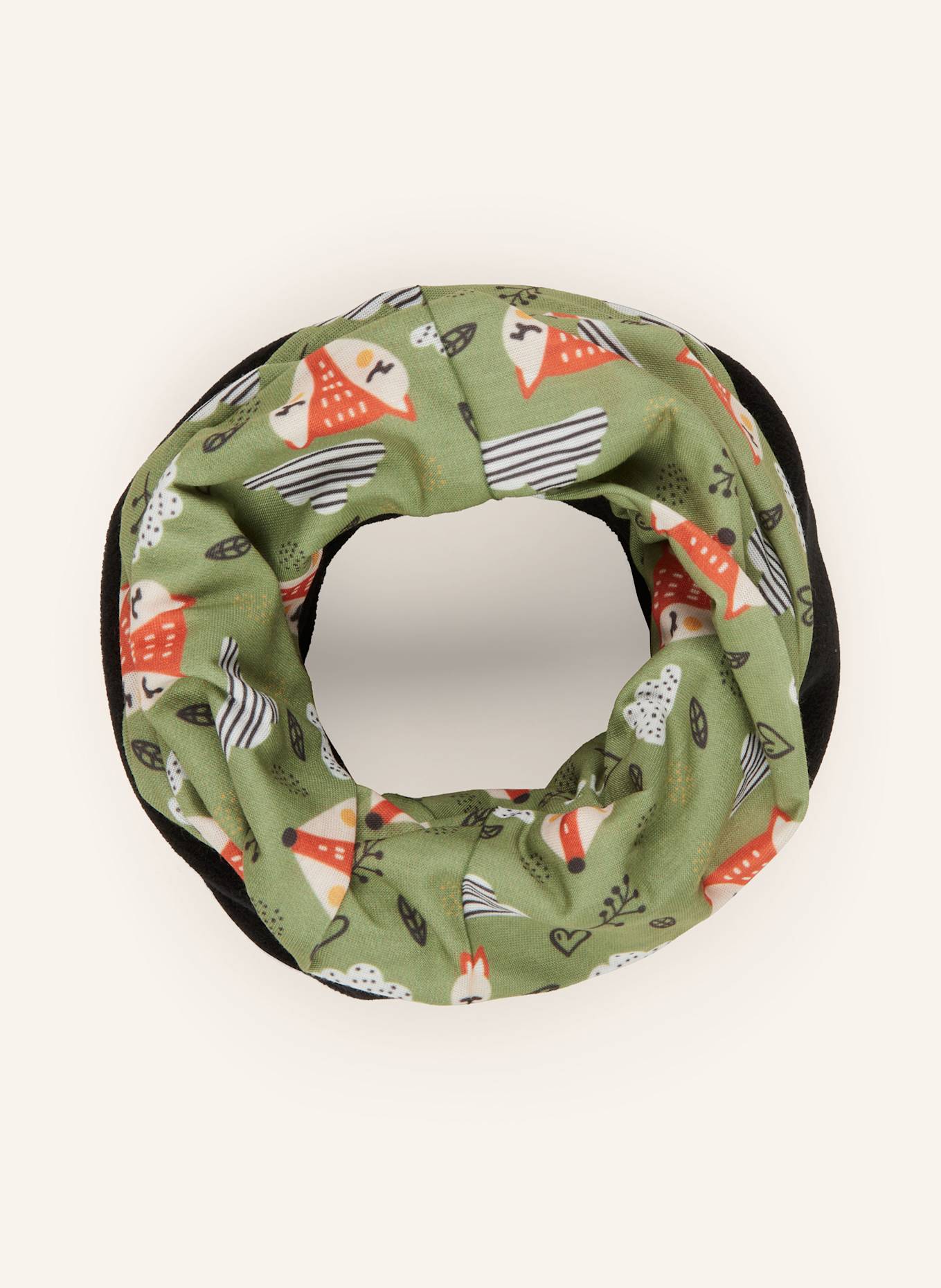 P.A.C. Chusta wielofunkcyjna RECYCLED FLEECE: CZARNY/ JASNOZIELONY/ POMARAŃCZOWY