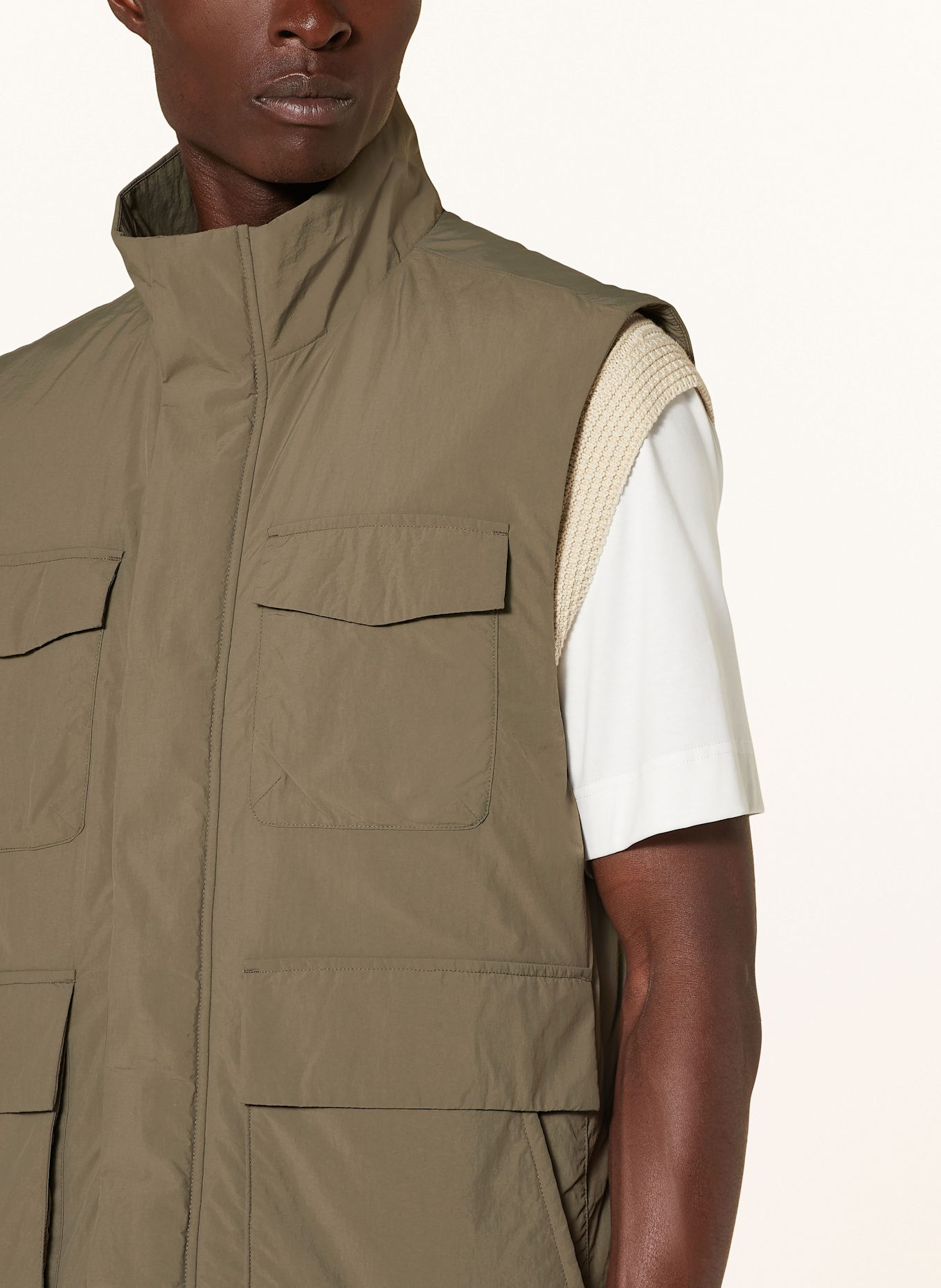 NN.07 PERRY quilted vest, Color: KHAKI (Image 4)