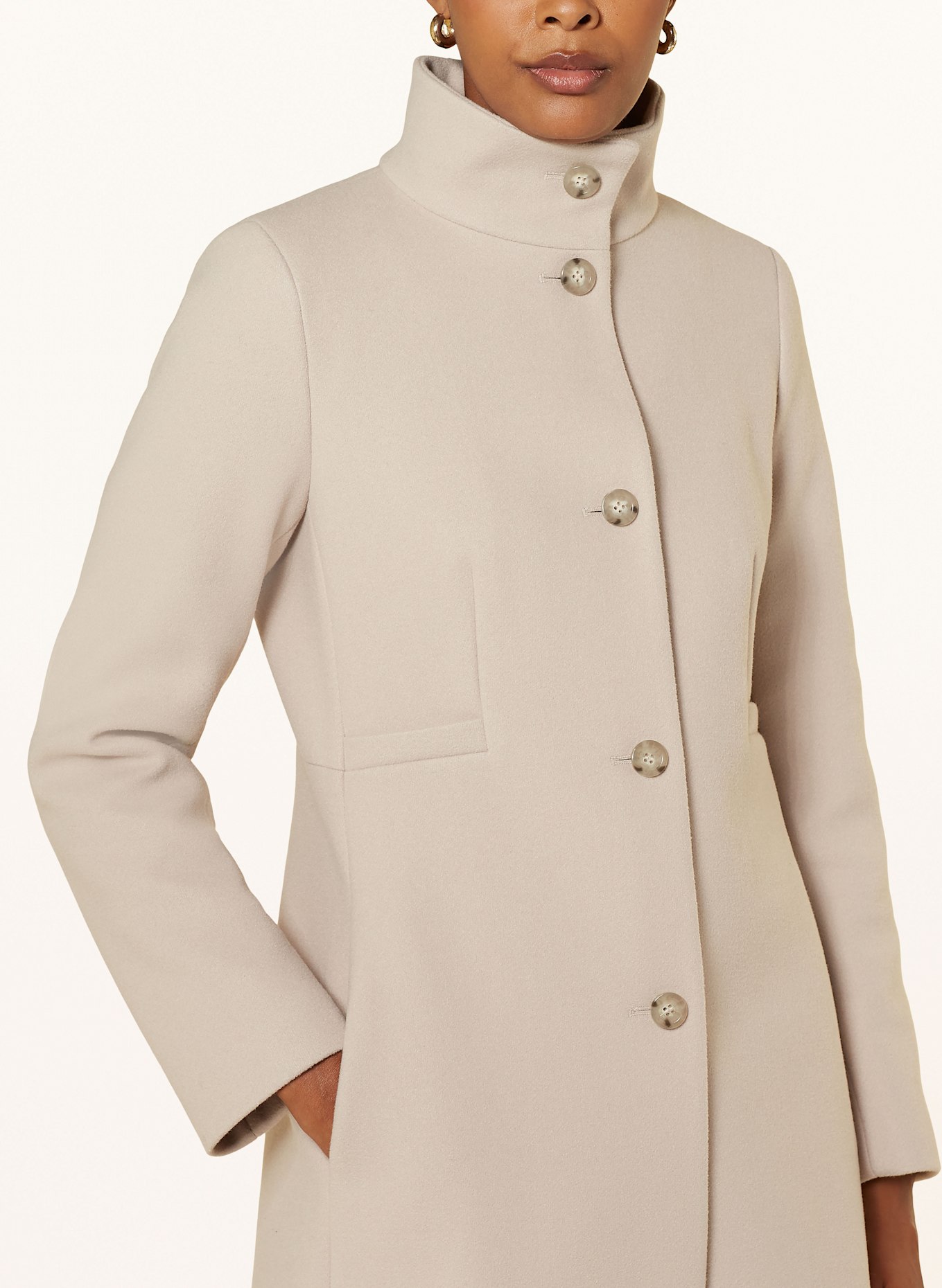 Cinque Mantel Wollmantel Damen Tailliert Beige Wollmantel Damen