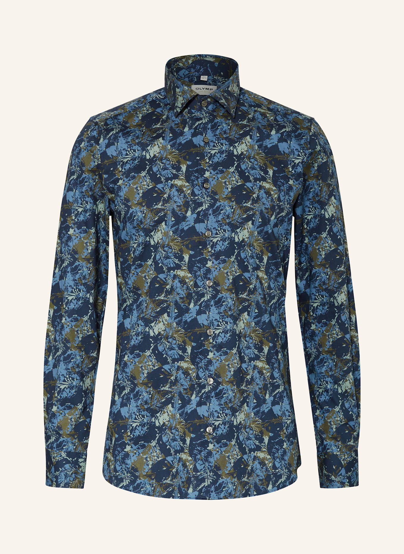 OLYMP Hemd Level 5 body fit: DUNKELBLAU / MINT / BLAU