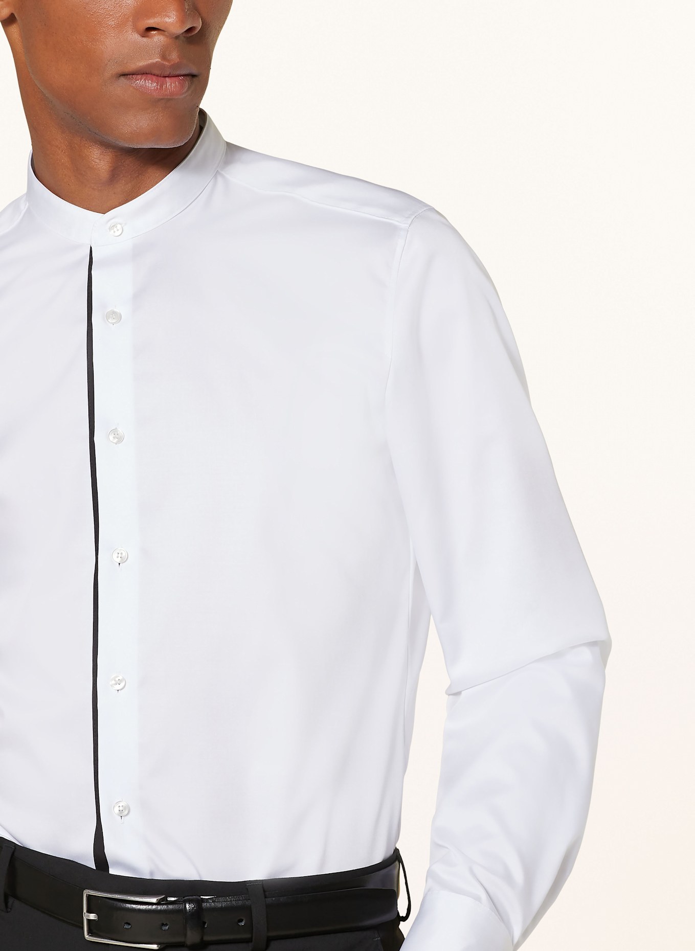 OLYMP Hemd Level Five body fit: WEISS / SCHWARZ