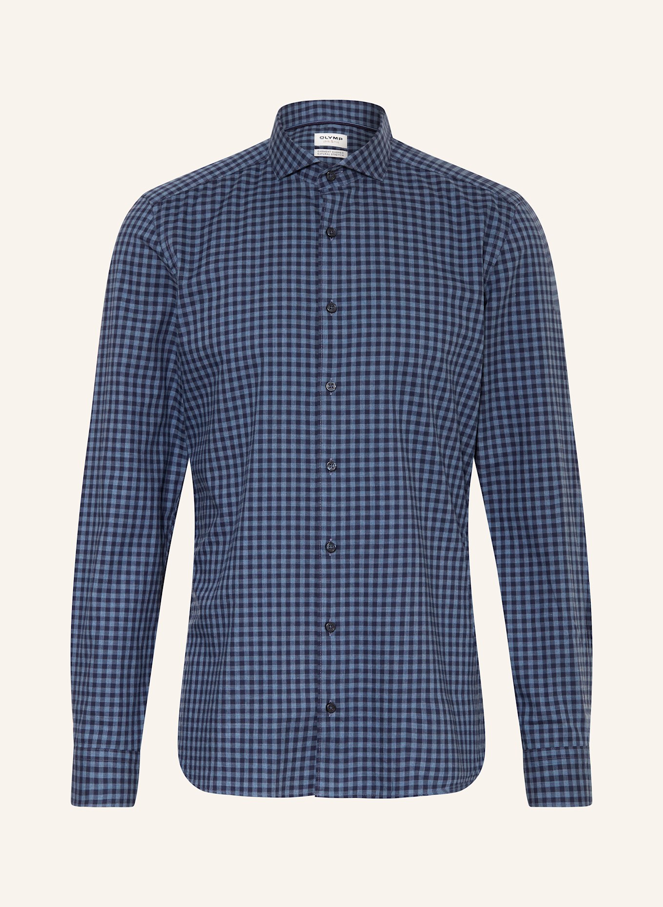 OLYMP Hemd Level 5 body fit: DUNKELBLAU / BLAU