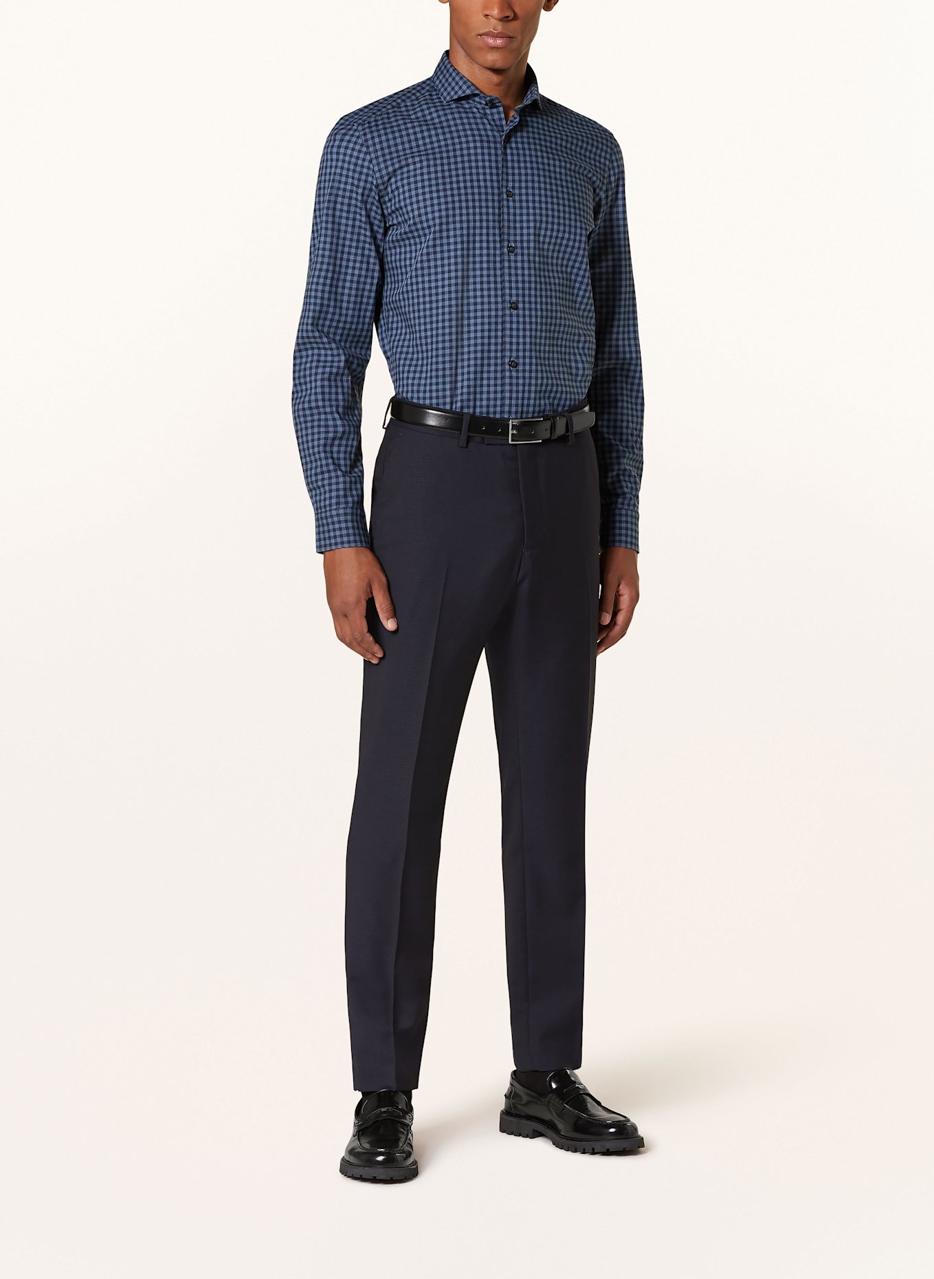 OLYMP Hemd Level 5 body fit: DUNKELBLAU / BLAU