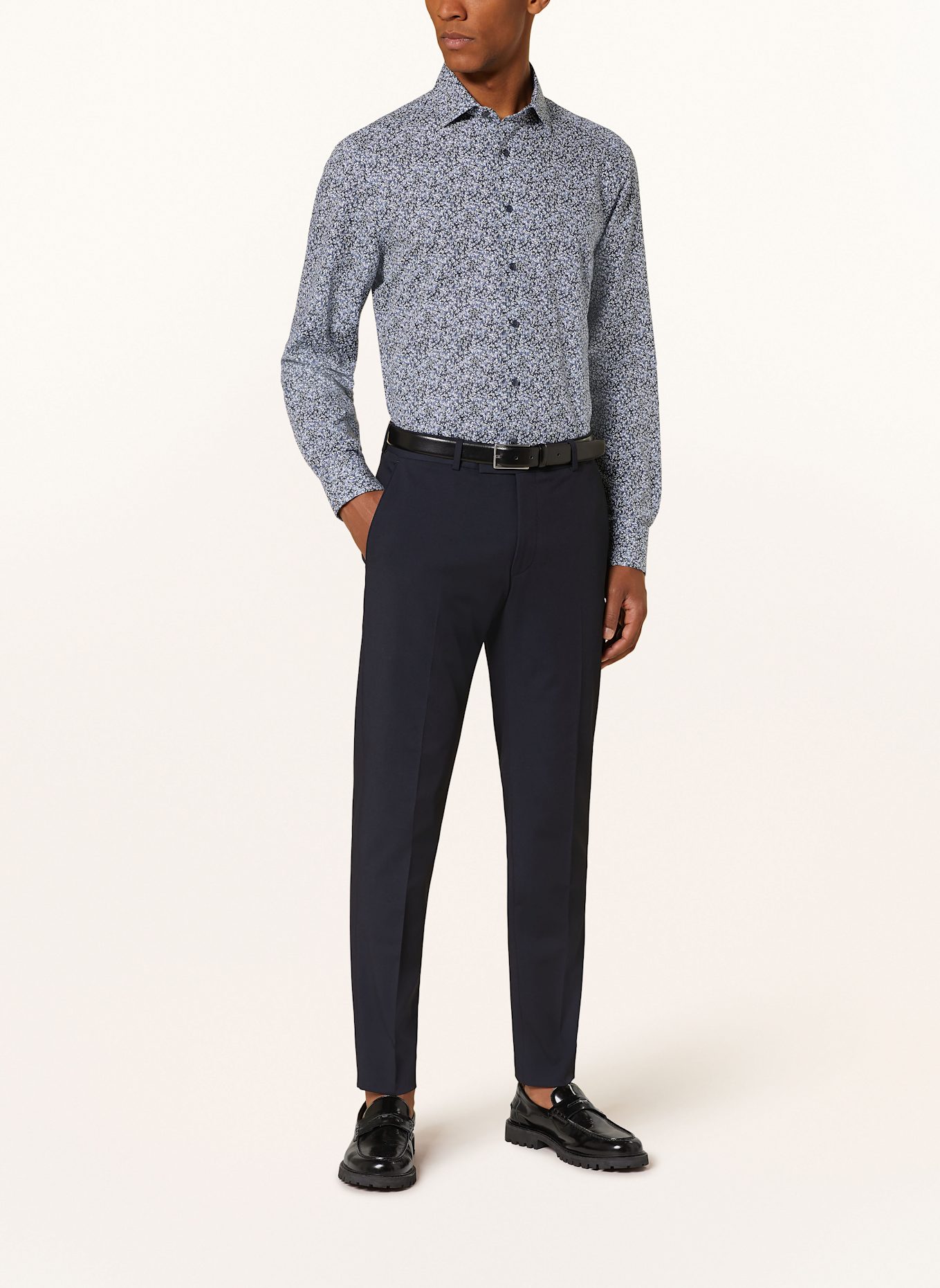 OLYMP Hemd Luxor modern fit: DUNKELBLAU / WEISS