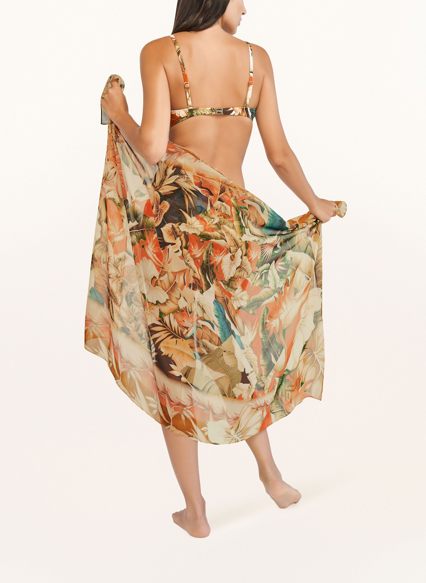 MARYAN MEHLHORN Sarong HYPNOTIC made of silk, Color: DARK YELLOW/ ORANGE/ GREEN (Image 4)