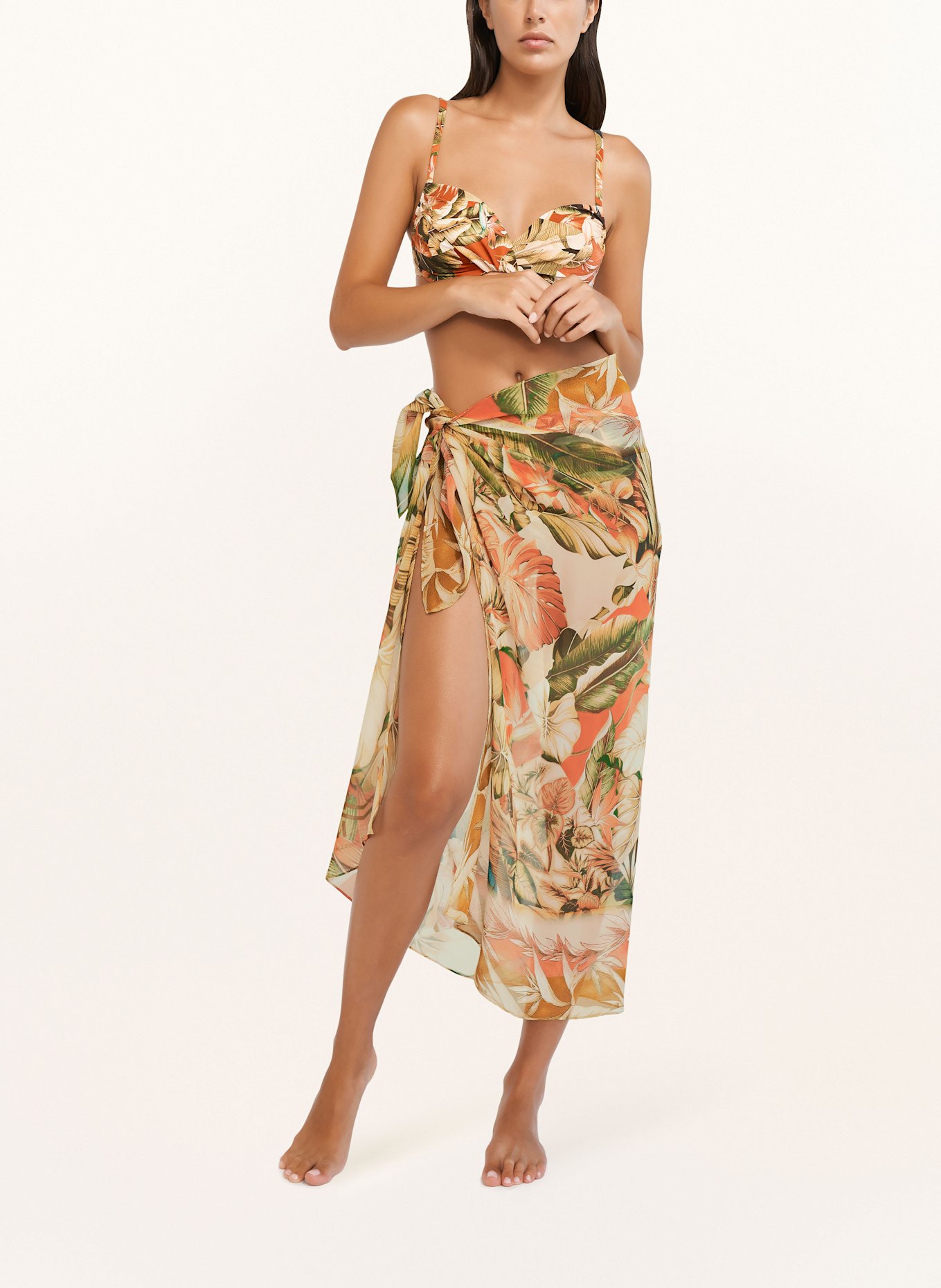 MARYAN MEHLHORN Sarong HYPNOTIC made of silk, Color: DARK YELLOW/ ORANGE/ GREEN (Image 5)