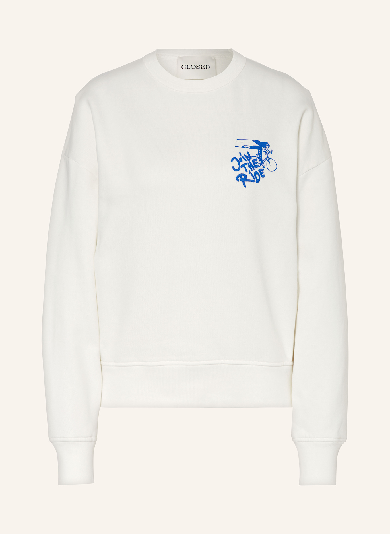 CLOSED Sweatshirt with embroidery, Color: WHITE (Image 1)