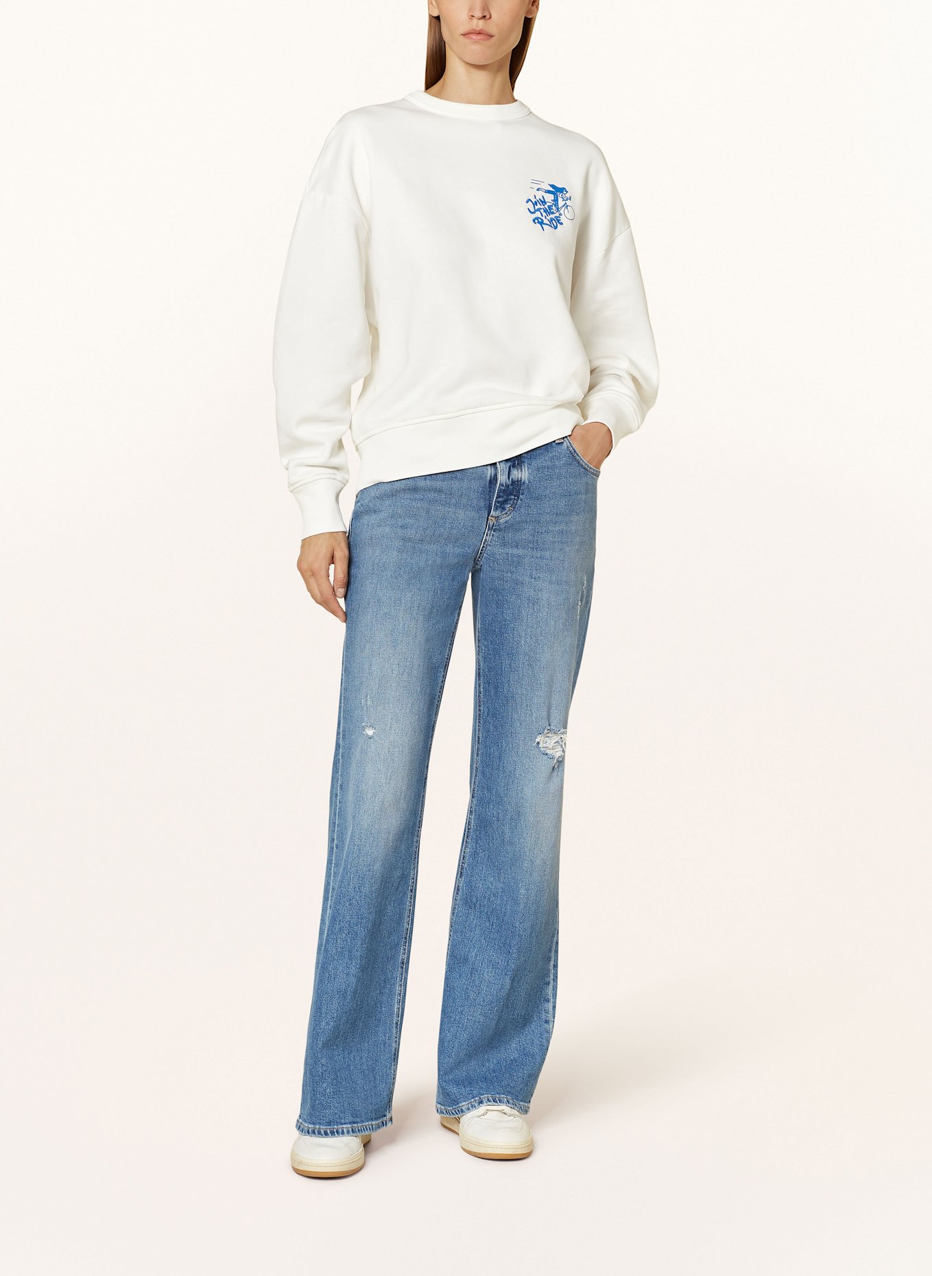 CLOSED Sweatshirt with embroidery, Color: WHITE (Image 3)