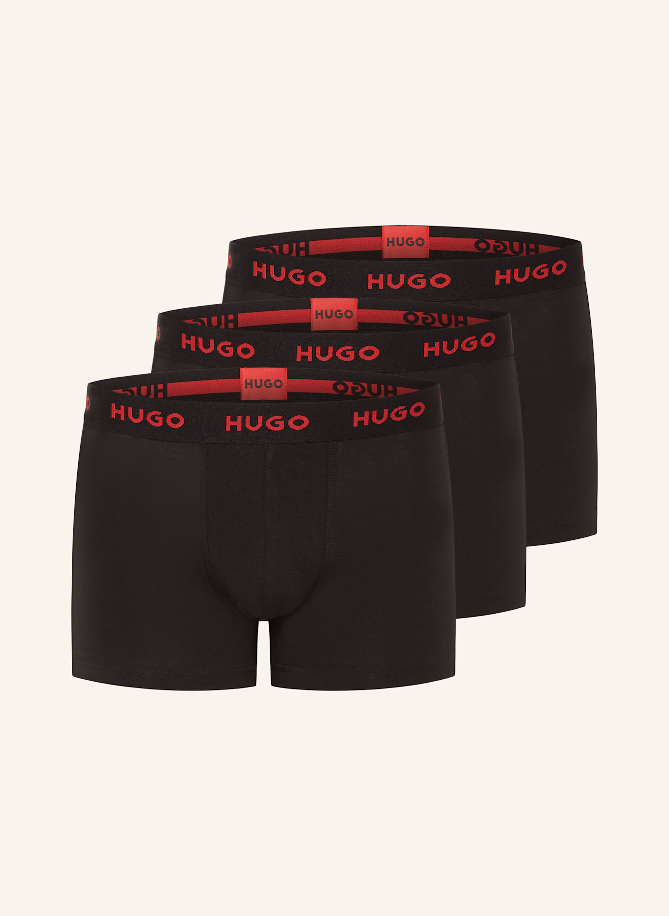 HUGO 3-pack boxer shorts: BLACK