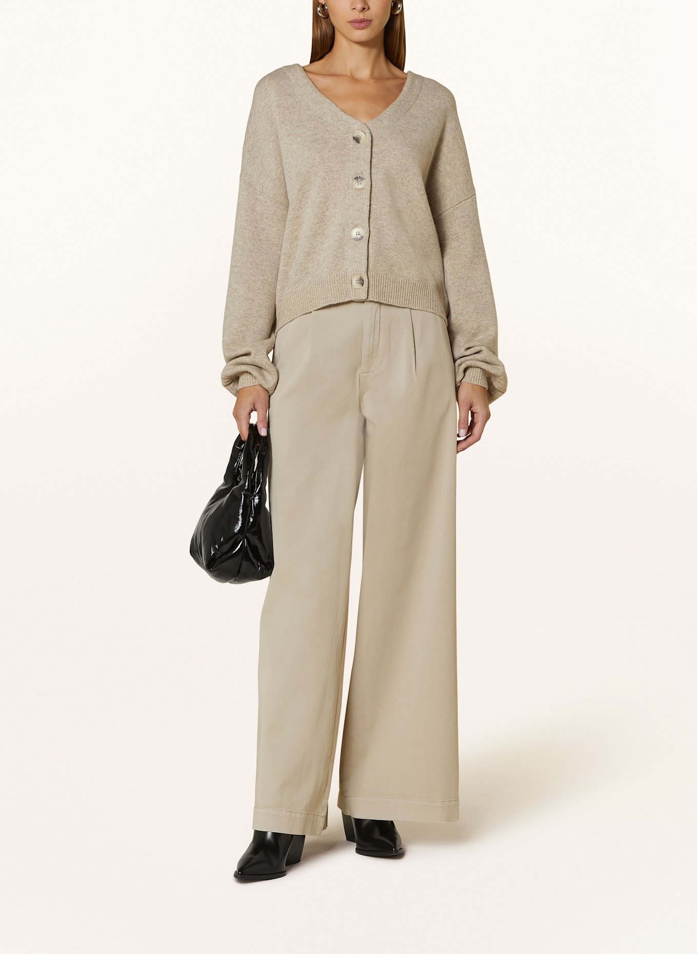 GESTUZ Wide leg trousers CHINELLAGZ, Color: BEIGE (Image 2)