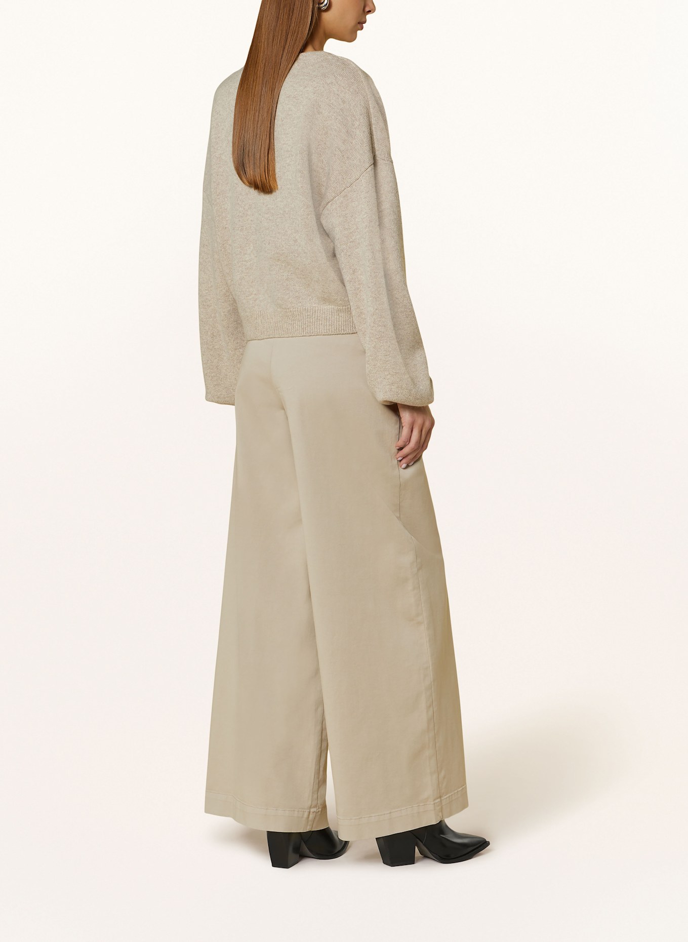 GESTUZ Wide leg trousers CHINELLAGZ, Color: BEIGE (Image 3)