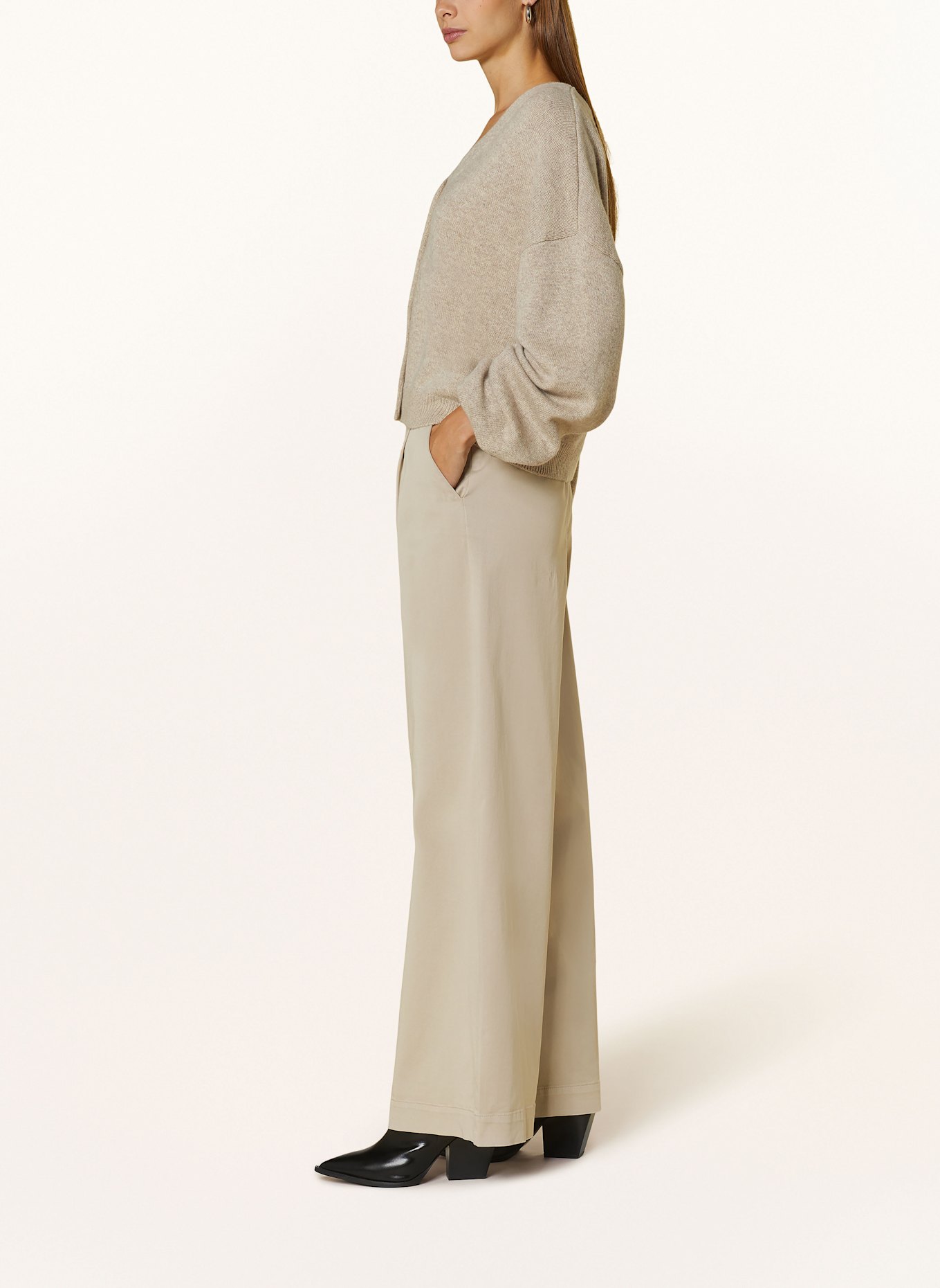 GESTUZ Wide leg trousers CHINELLAGZ, Color: BEIGE (Image 4)