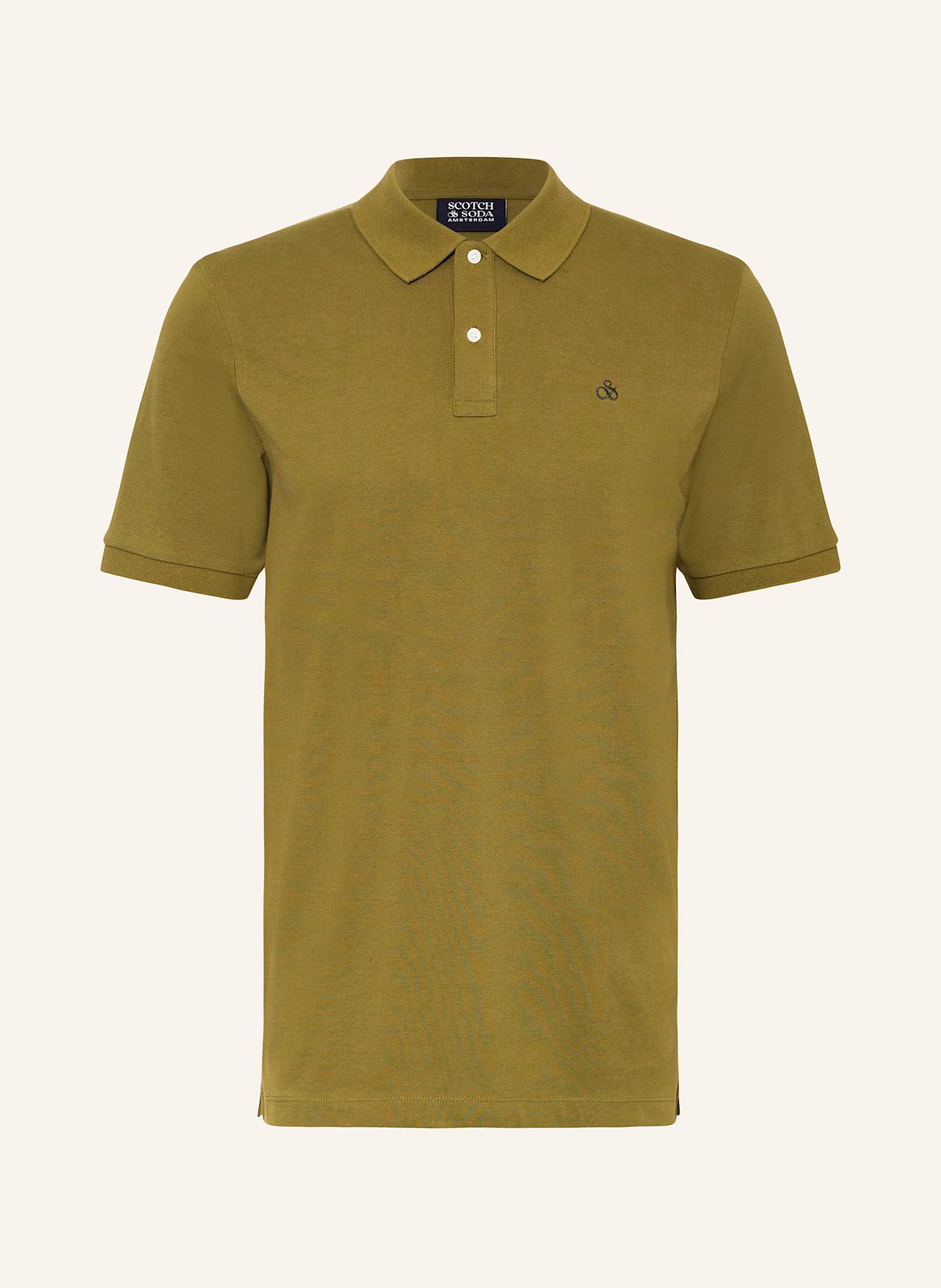 SCOTCH & SODA Piqué polo shirt, Color: OLIVE (Image 1)