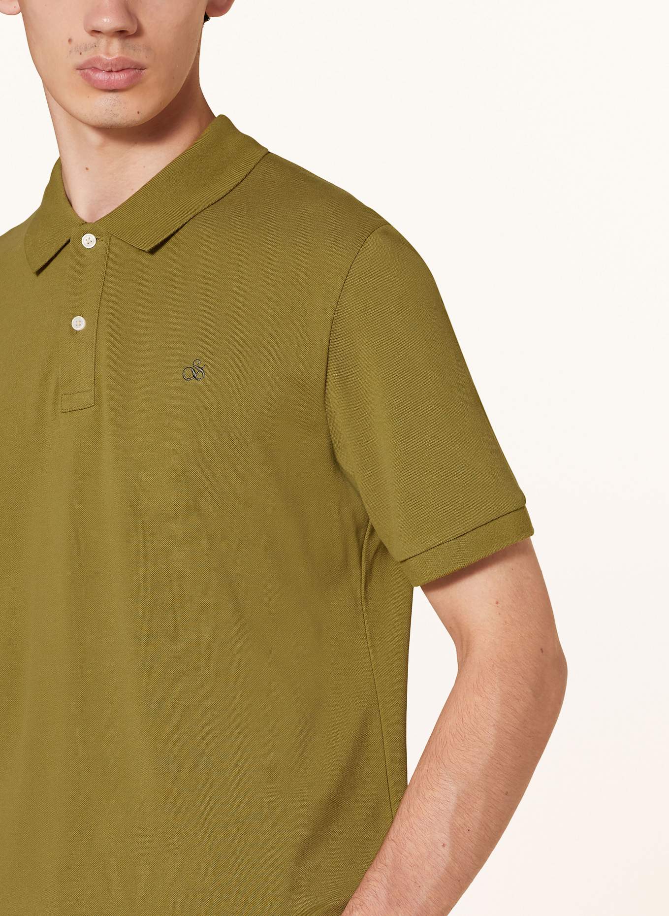 SCOTCH & SODA Piqué polo shirt, Color: OLIVE (Image 4)