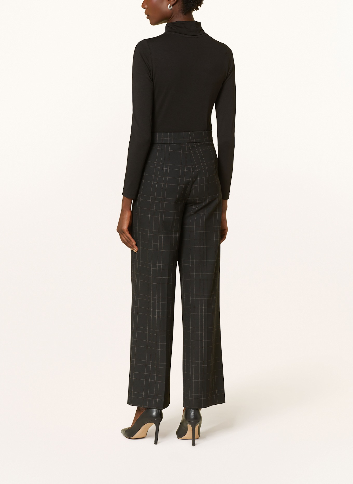 RIANI Wide leg trousers, Color: BLACK/ COGNAC (Image 3)