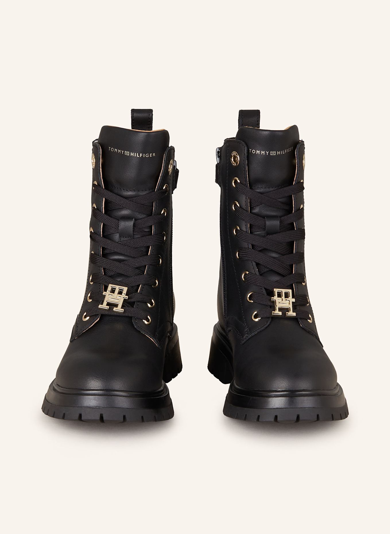TOMMY HILFIGER Lace-up boots: BLACK