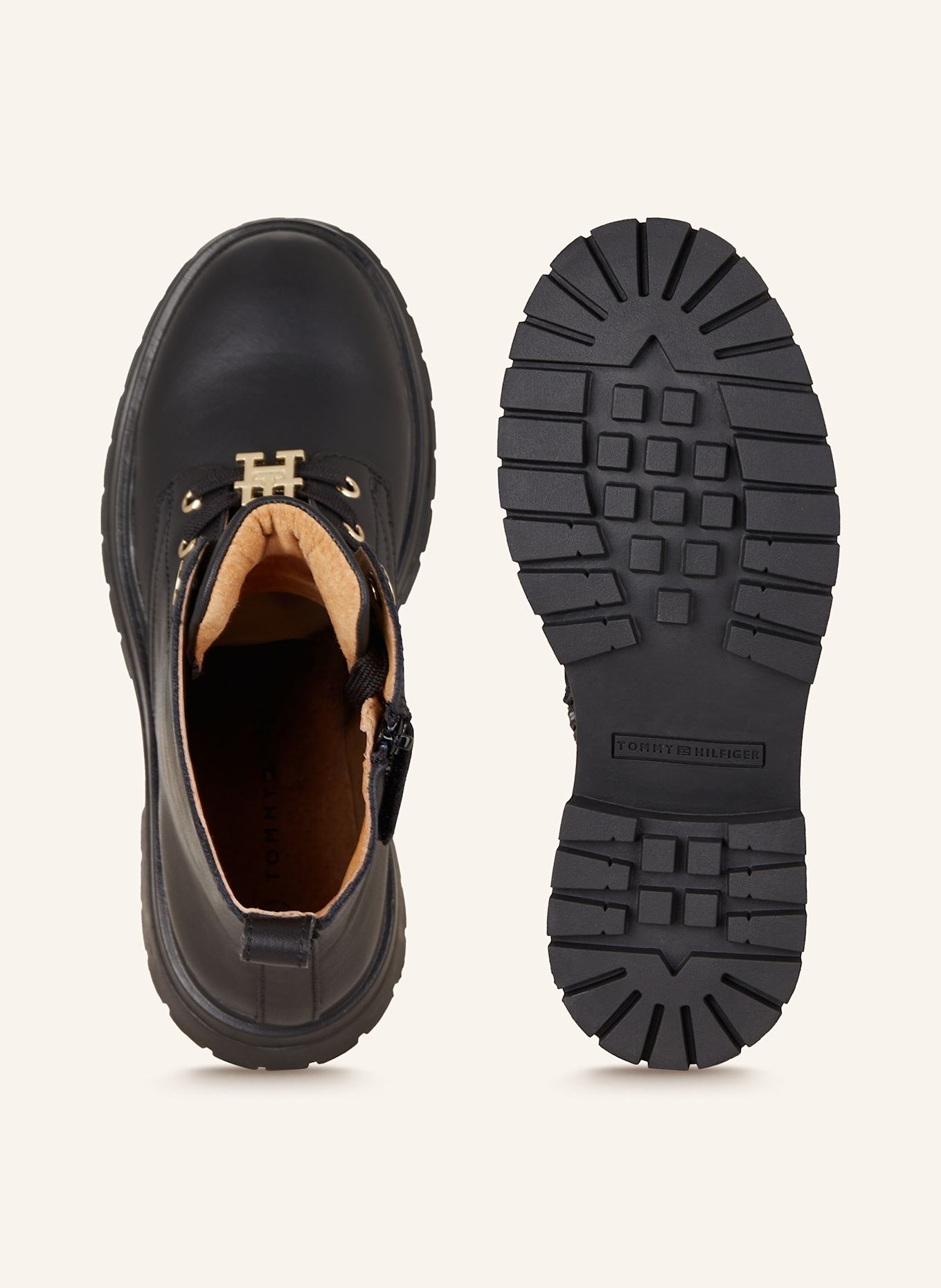 TOMMY HILFIGER Lace-up boots: BLACK