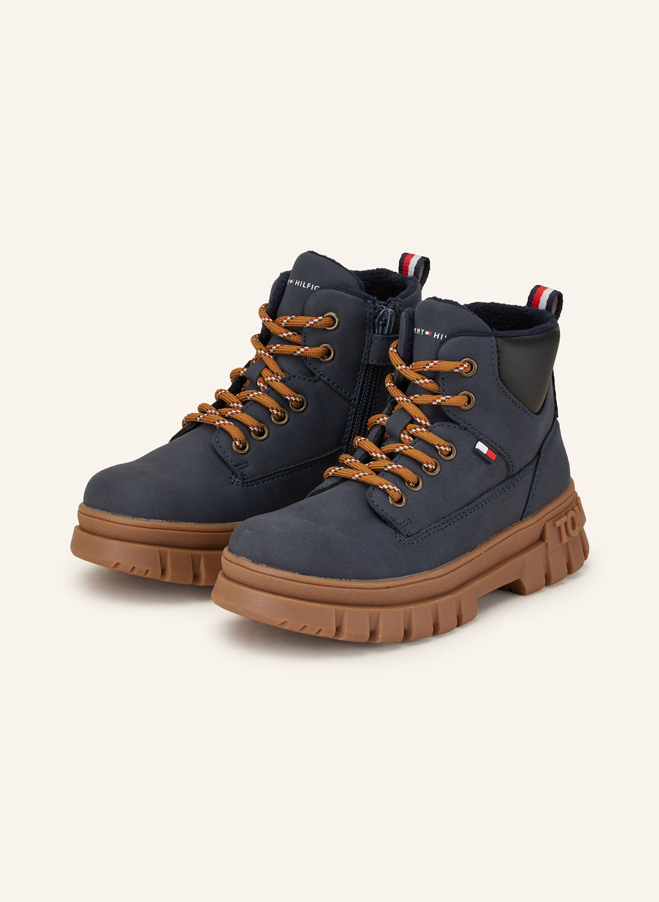 TOMMY HILFIGER Schnürboots: BLAU / SCHWARZ