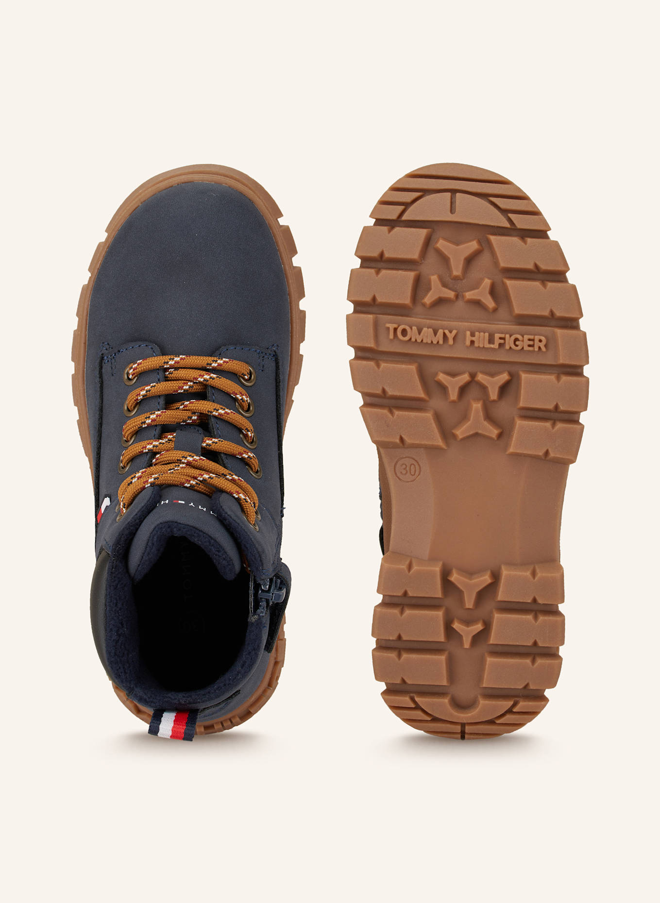 TOMMY HILFIGER Schnürboots: BLAU / SCHWARZ