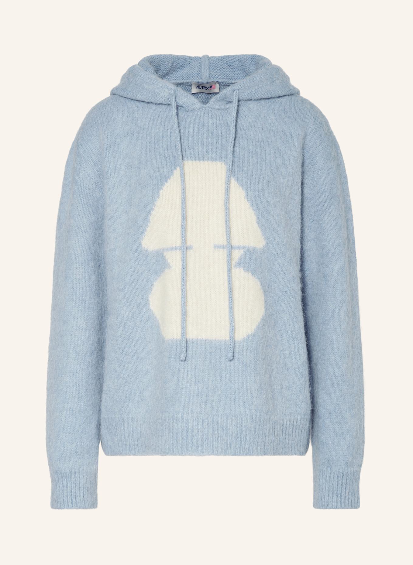 AUTRY Strick-Hoodie: BLAUGRAU/ ECRU