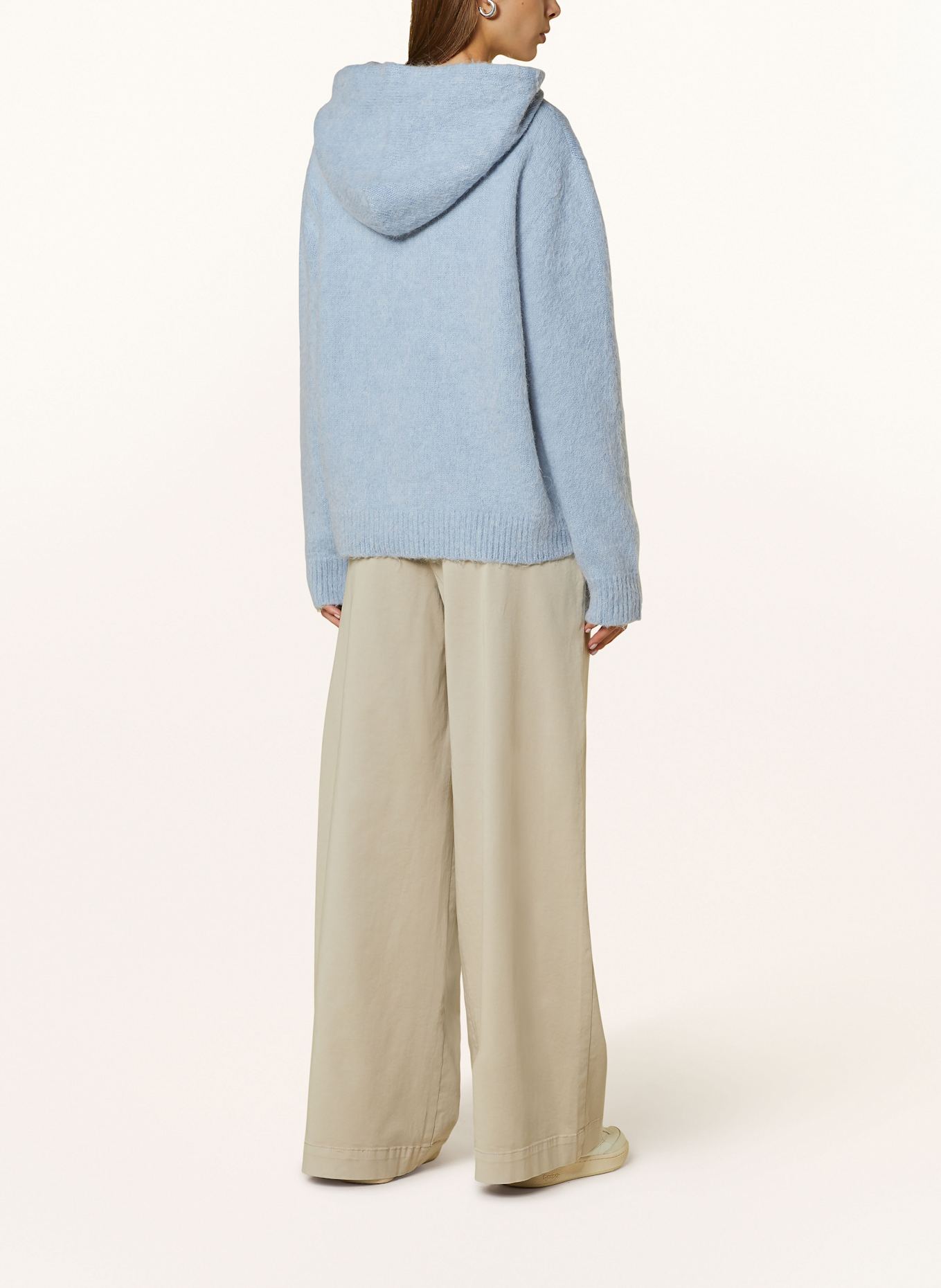 AUTRY Strick-Hoodie: BLAUGRAU/ ECRU