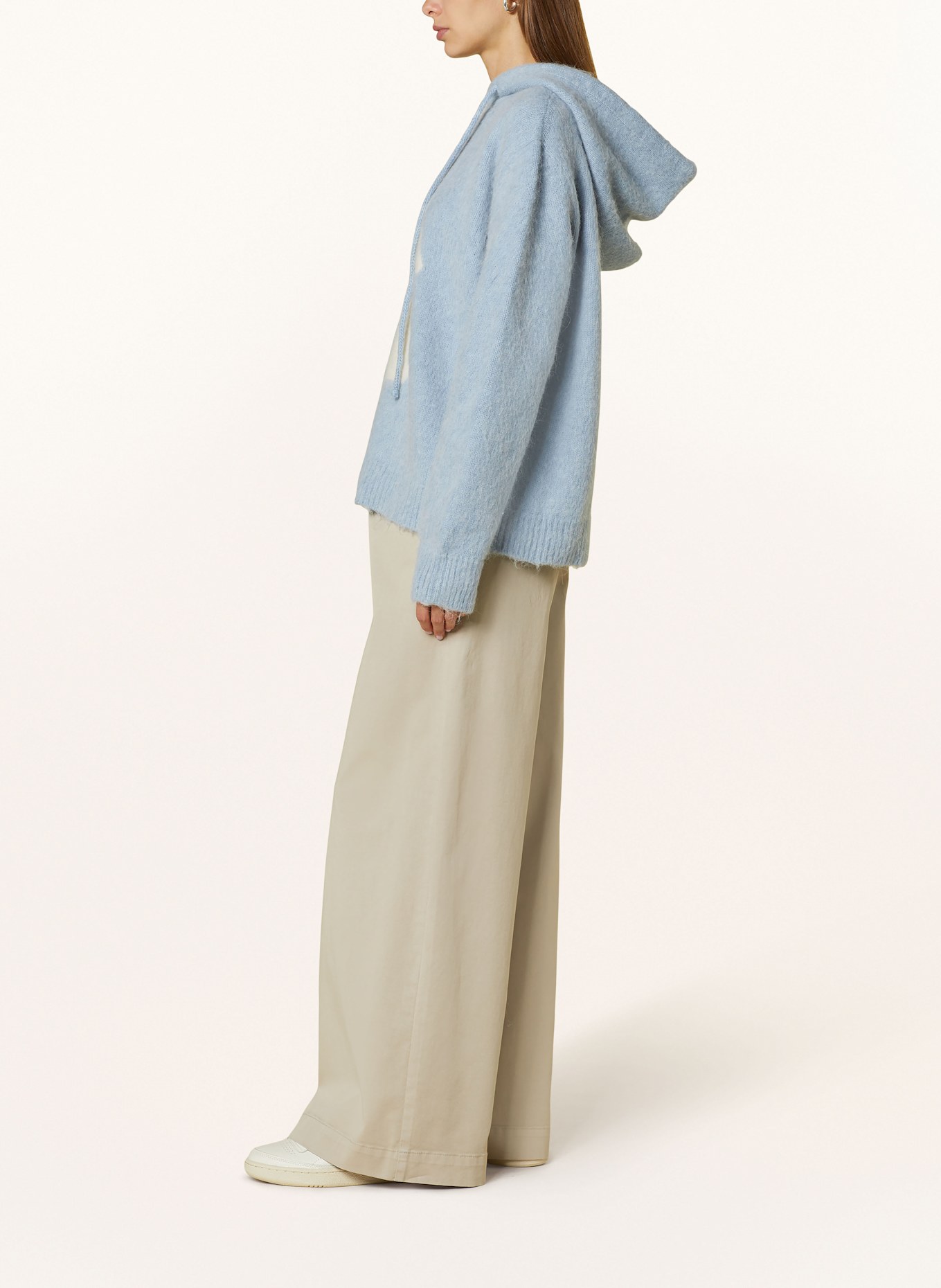 AUTRY Strick-Hoodie: BLAUGRAU/ ECRU