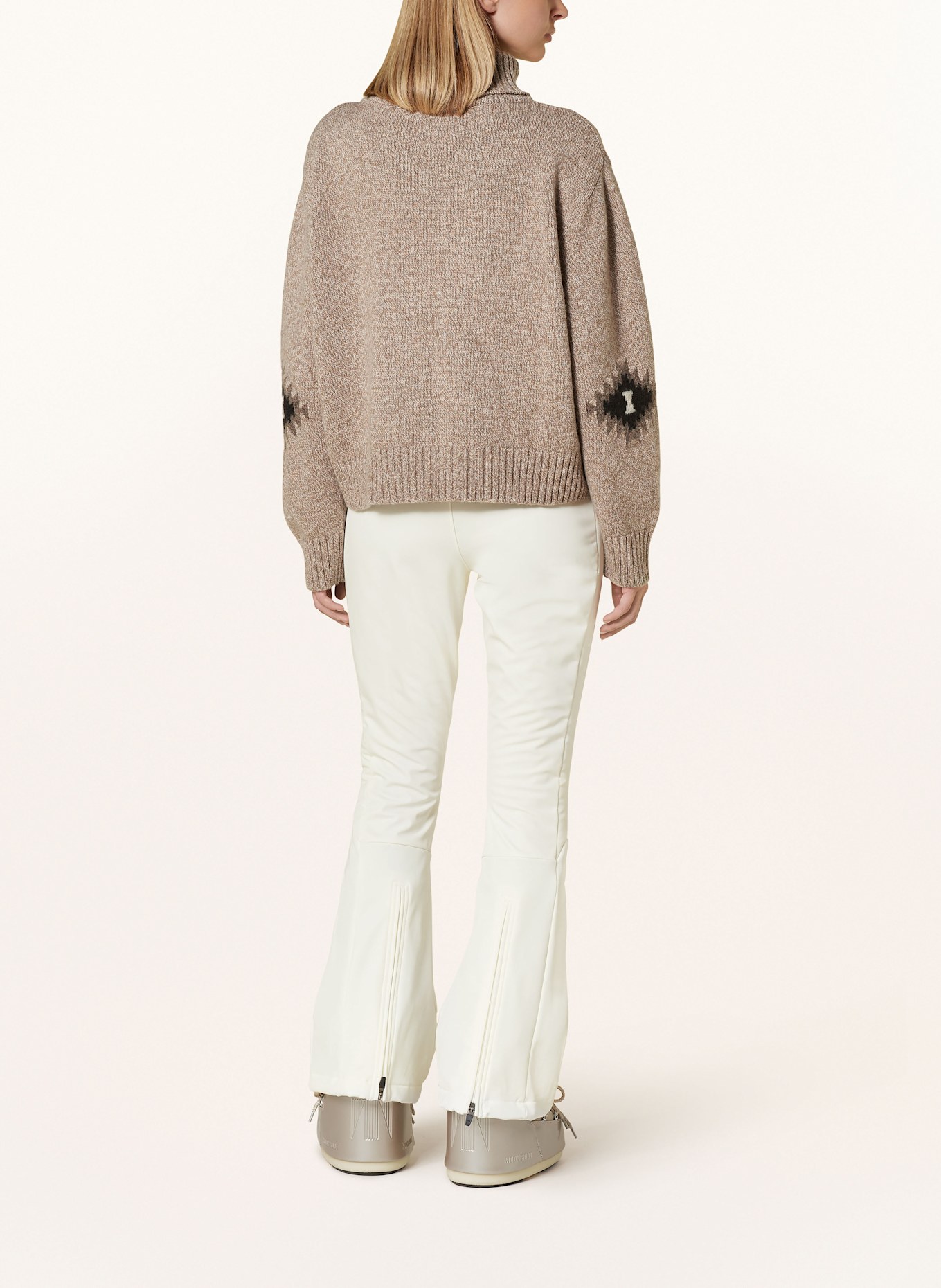 WE NORWEGIANS Rollkragenpullover HOVDEN aus Merinowolle: BEIGE/ DUNKELBRAUN/ TAUPE